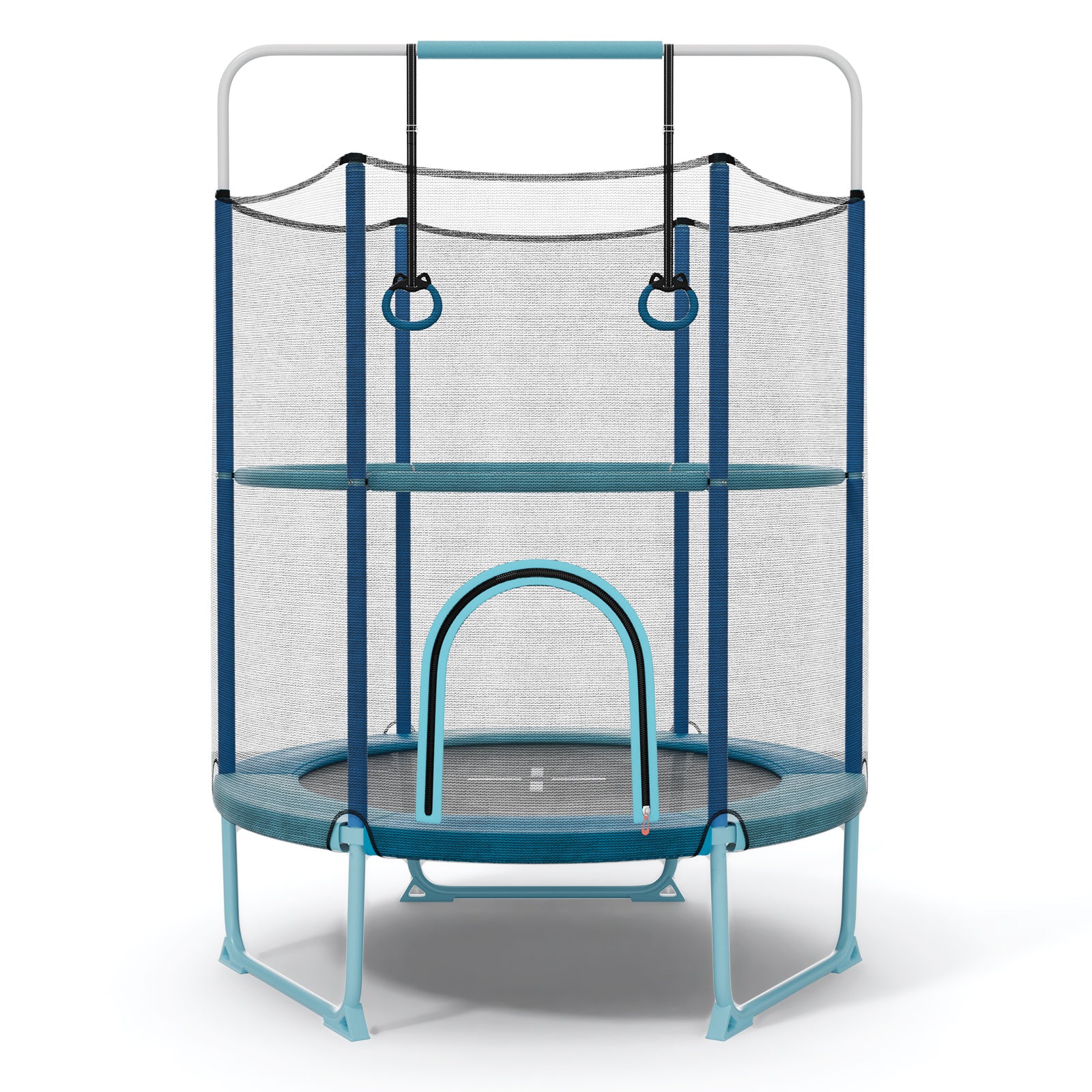 60 Inch Trampoline with Gymnastic Bar and Rings for Kids - Image 2