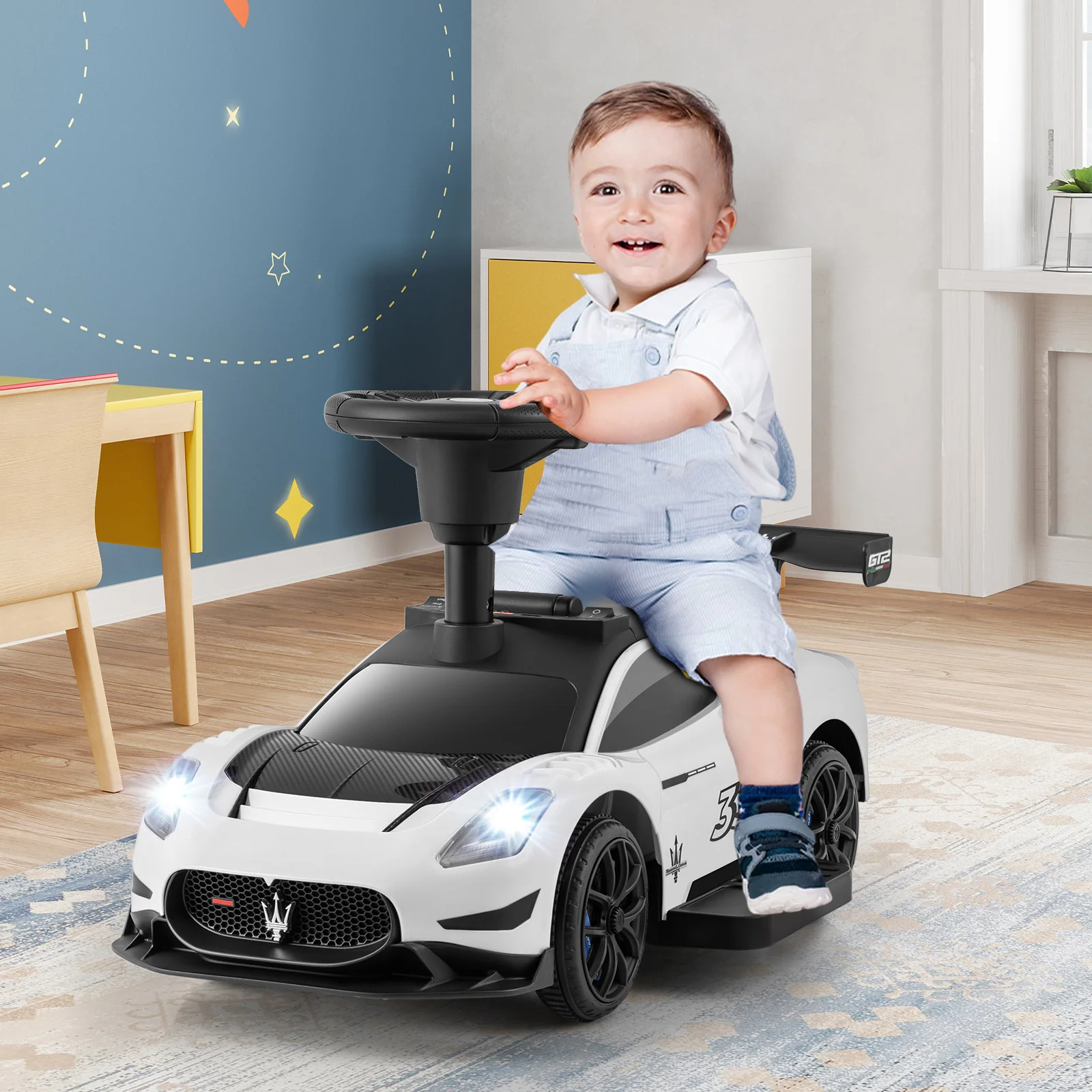 6V Electric Kids Ride on Push Car Maserati Licensed with Foot Pedal and Music - Image 10