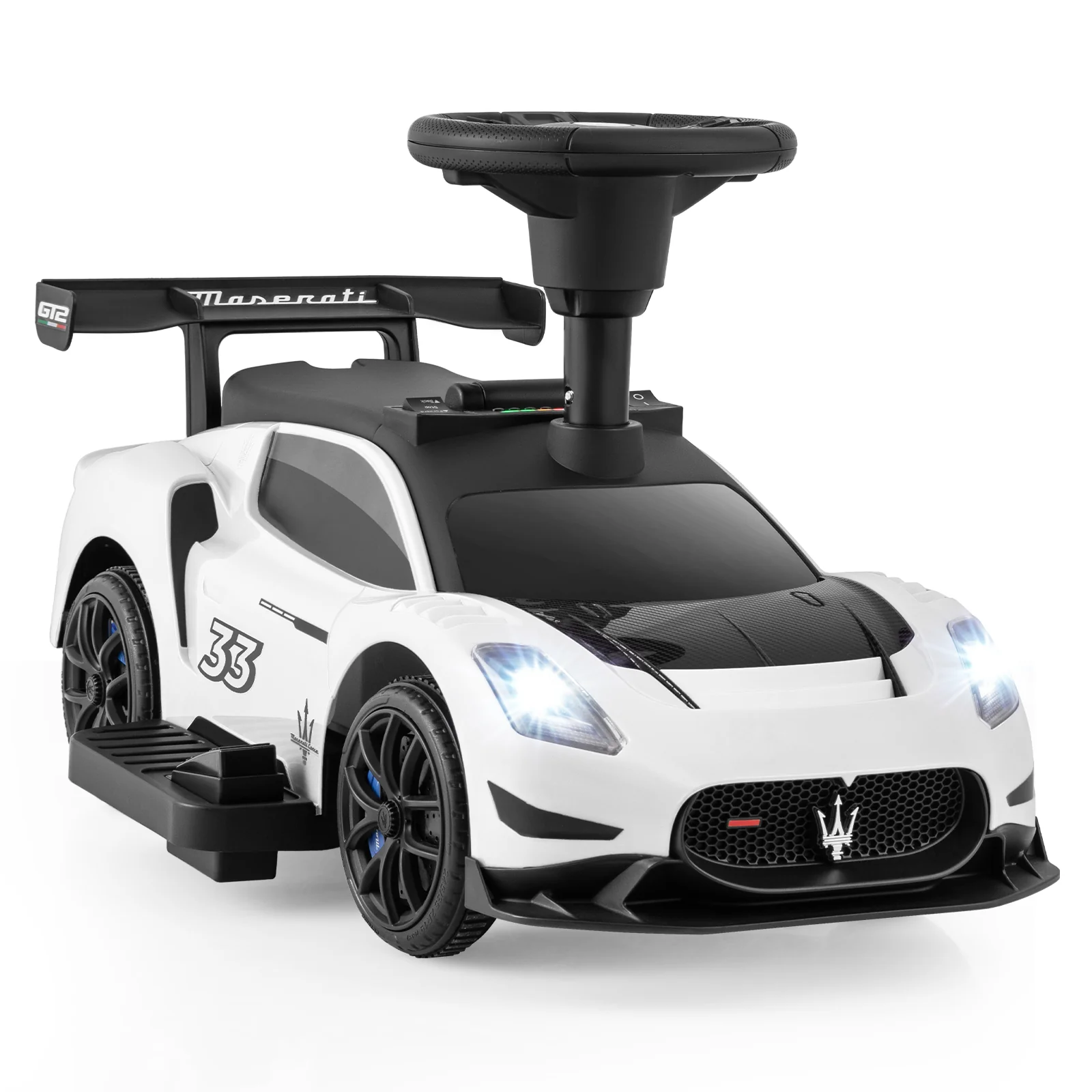 6V Electric Kids Ride on Push Car Maserati Licensed with Foot Pedal and Music - Image 11