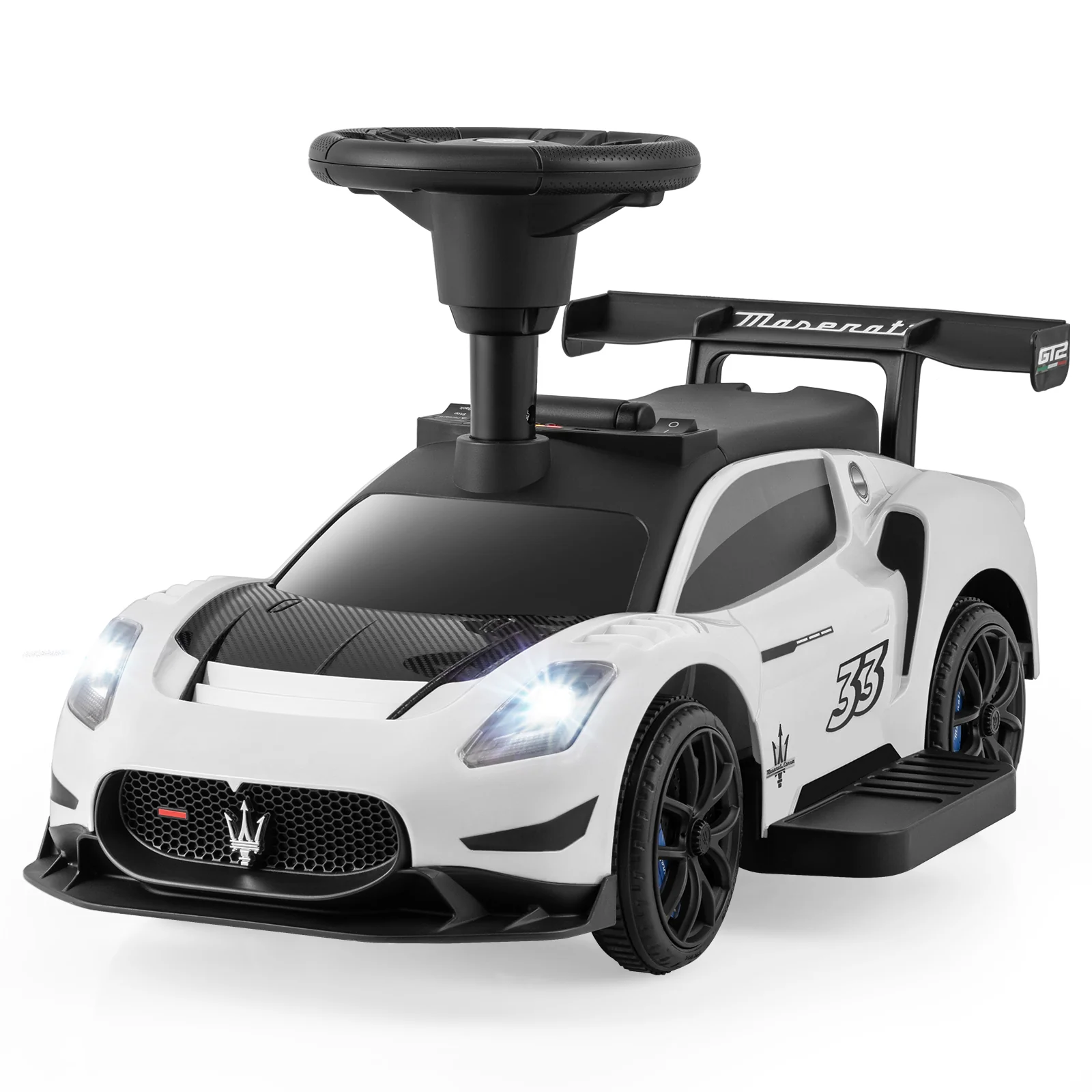 6V Electric Kids Ride on Push Car Maserati Licensed with Foot Pedal and Music - Image 12