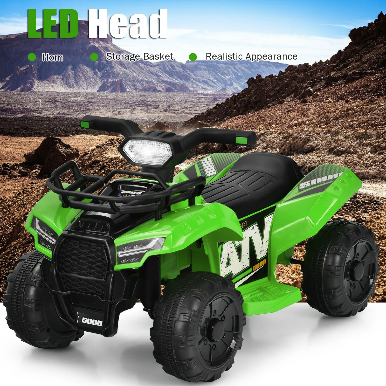 6V Kids ATV Quad Electric Ride On Car with LED Light and MP3 - Image 13