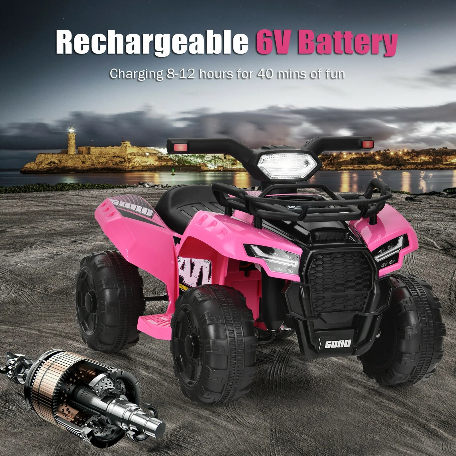 6V Kids ATV Quad Electric Ride On Car with LED Light and MP3 - Image 18