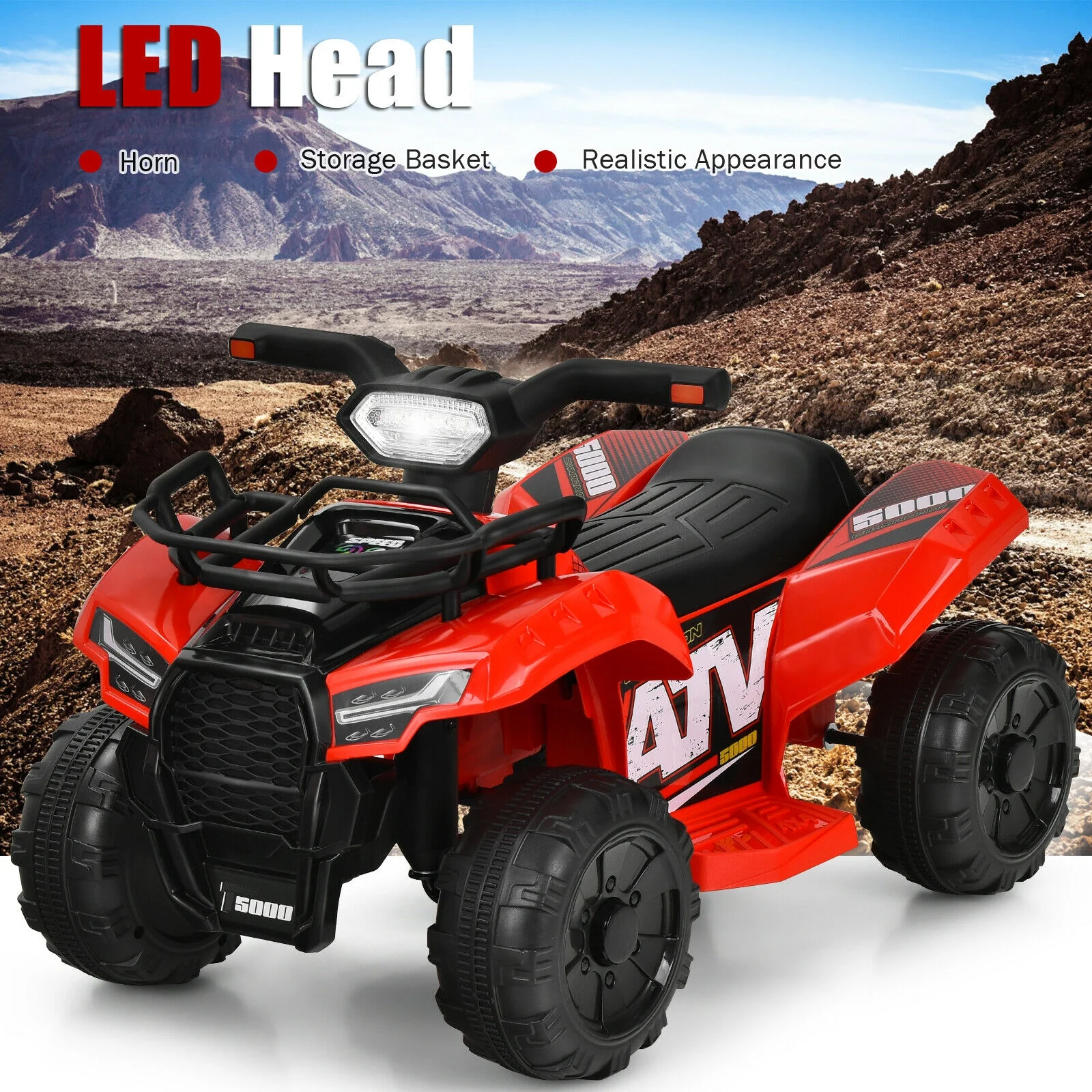 6V Kids ATV Quad Electric Ride On Car with LED Light and MP3 - Image 32