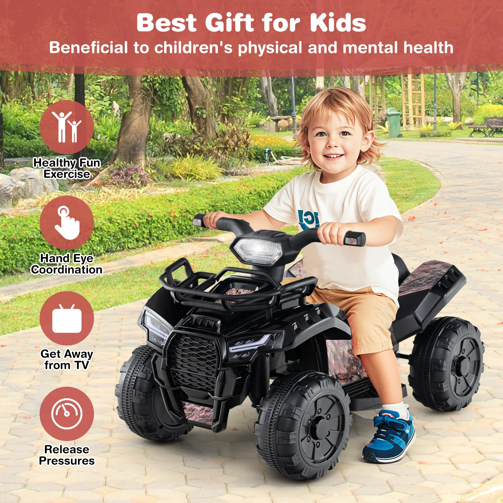 6V Kids ATV Quad Electric Ride On Car with LED Light and MP3 - Image 38