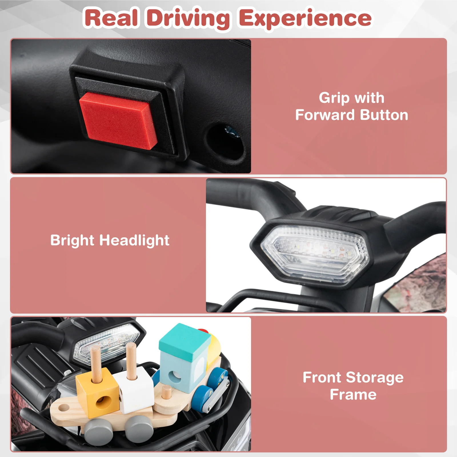 6V Kids ATV Quad Electric Ride On Car with LED Light and MP3 - Image 40