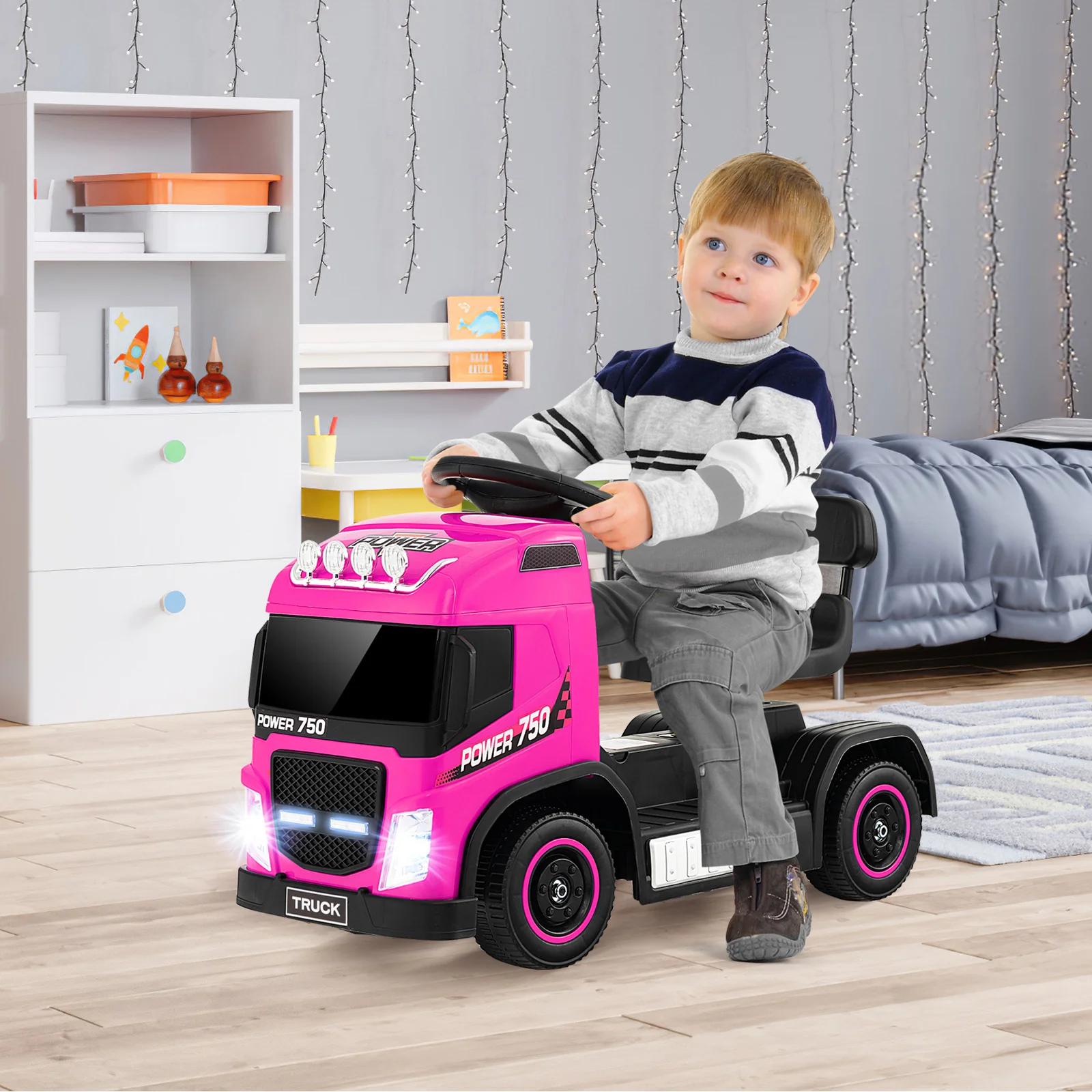 6V Kids Electric Ride-on Truck with Height Adjustable Seat - Image 10