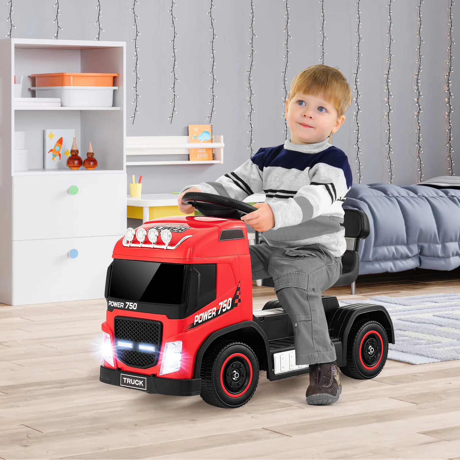 6V Kids Electric Ride-on Truck with Height Adjustable Seat - Image 18