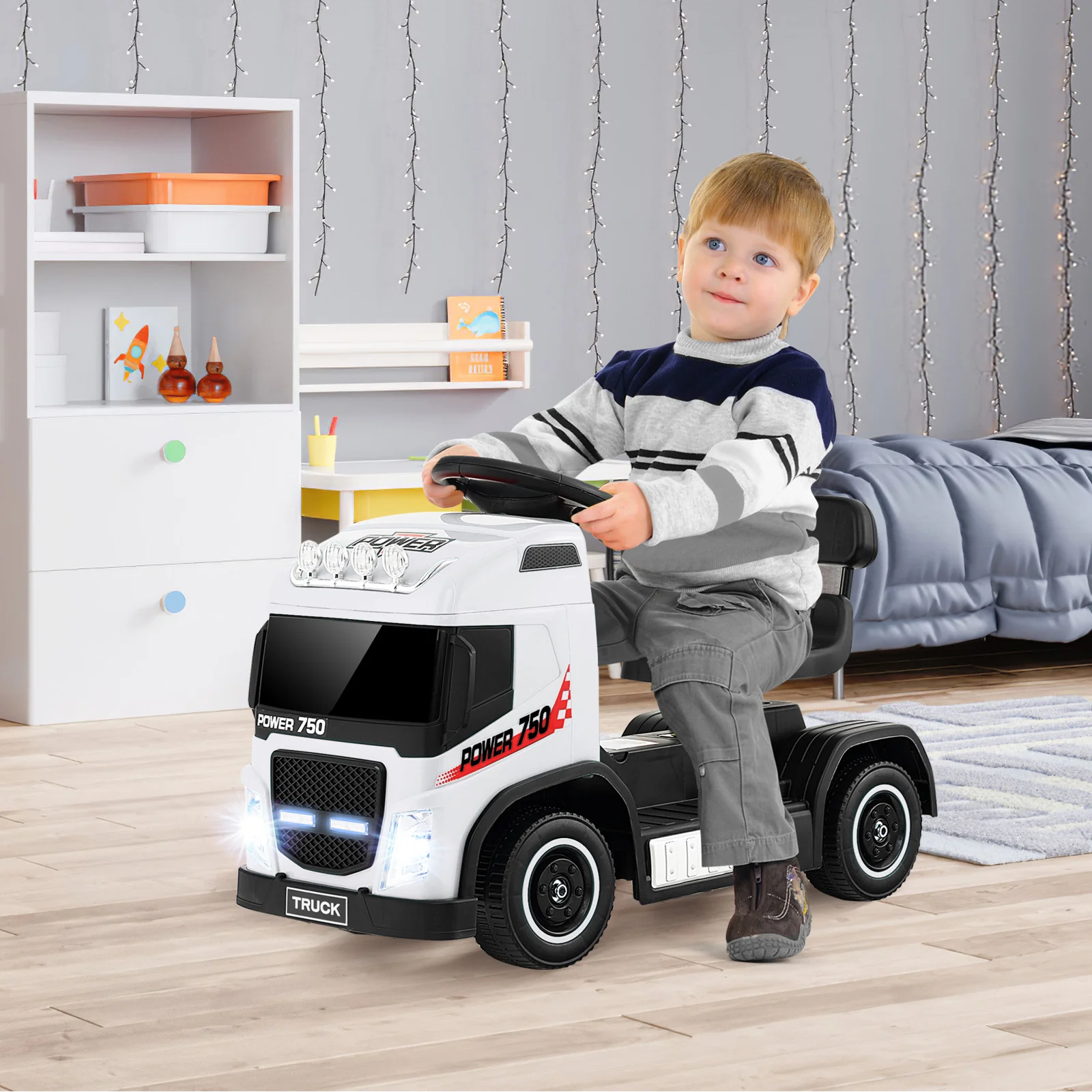 6V Kids Electric Ride-on Truck with Height Adjustable Seat - Image 2