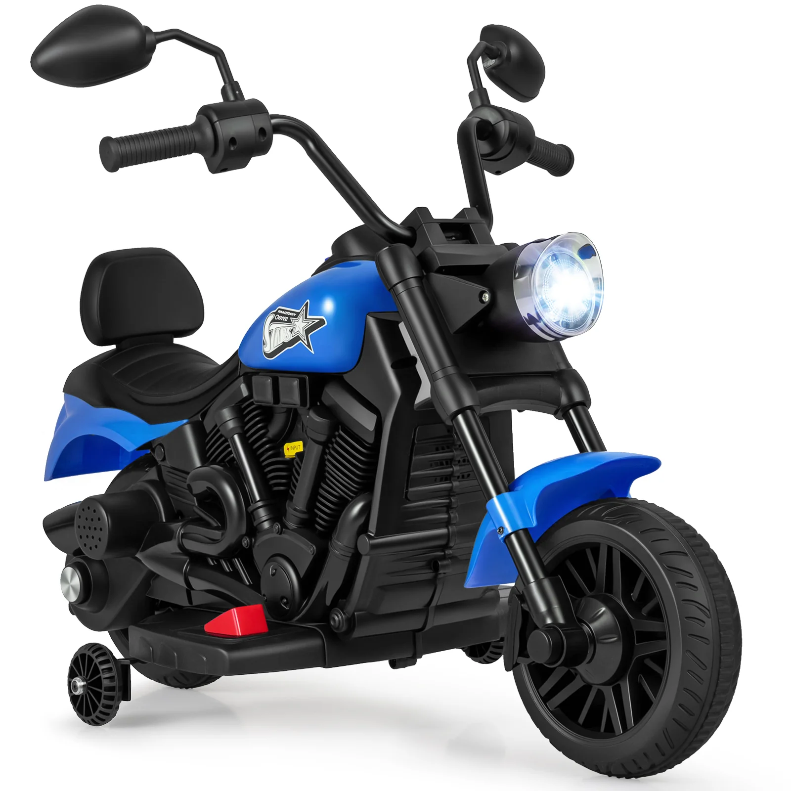 6V Kids Motorcycle with Headlight and Music and Training Wheels - Image 26