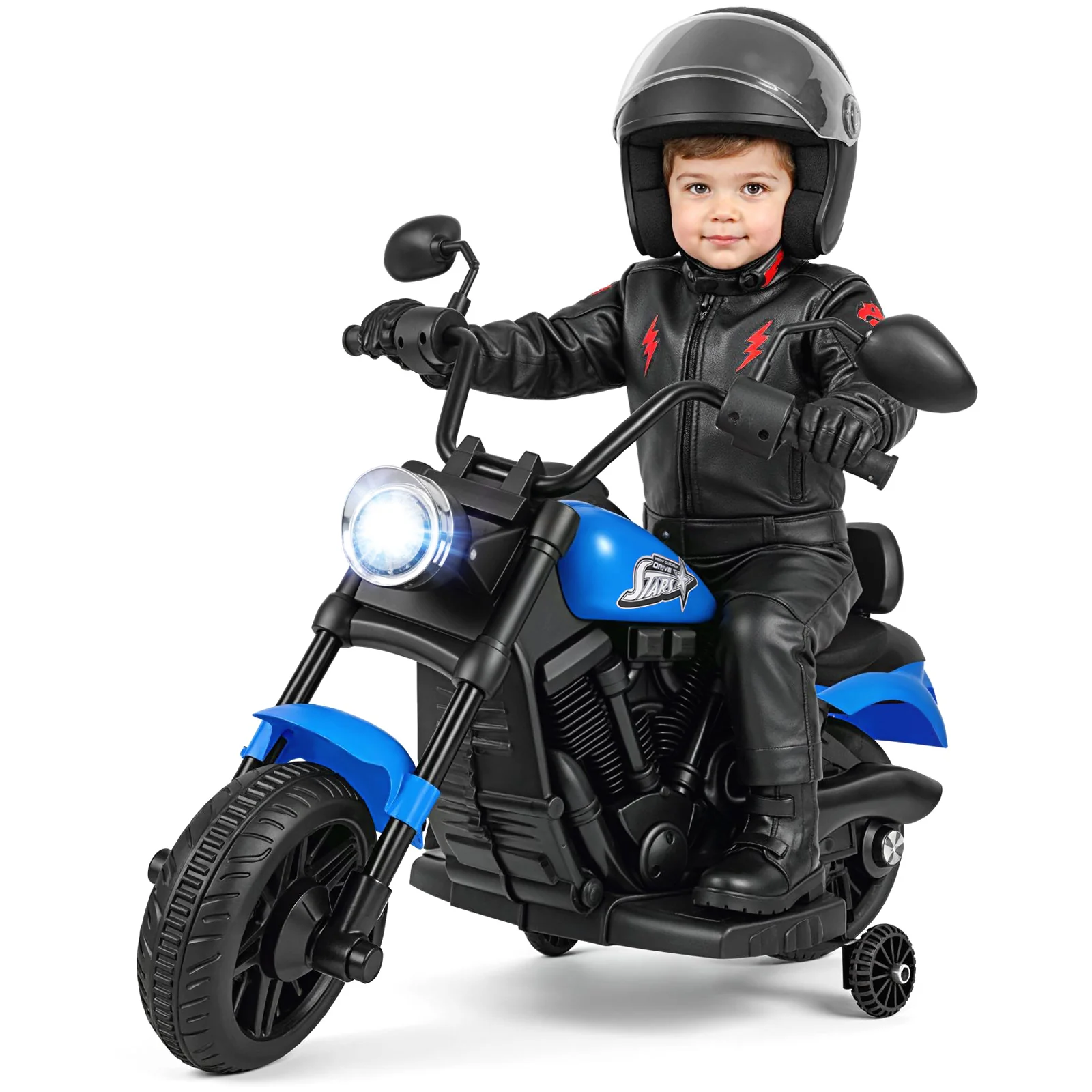 6V Kids Motorcycle with Headlight and Music and Training Wheels - Image 27