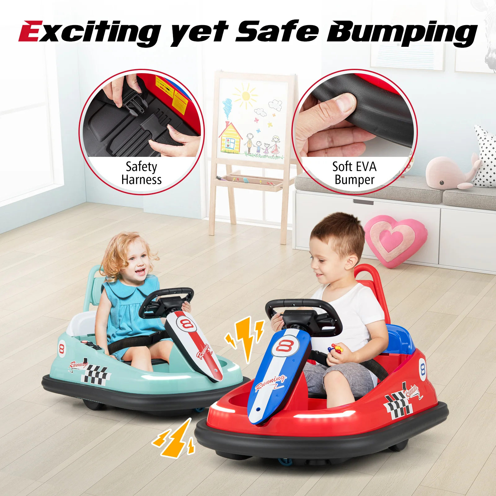 6V kids Ride-on Bumper Car with 360Â° Spinning and Dual Motors - Image 18
