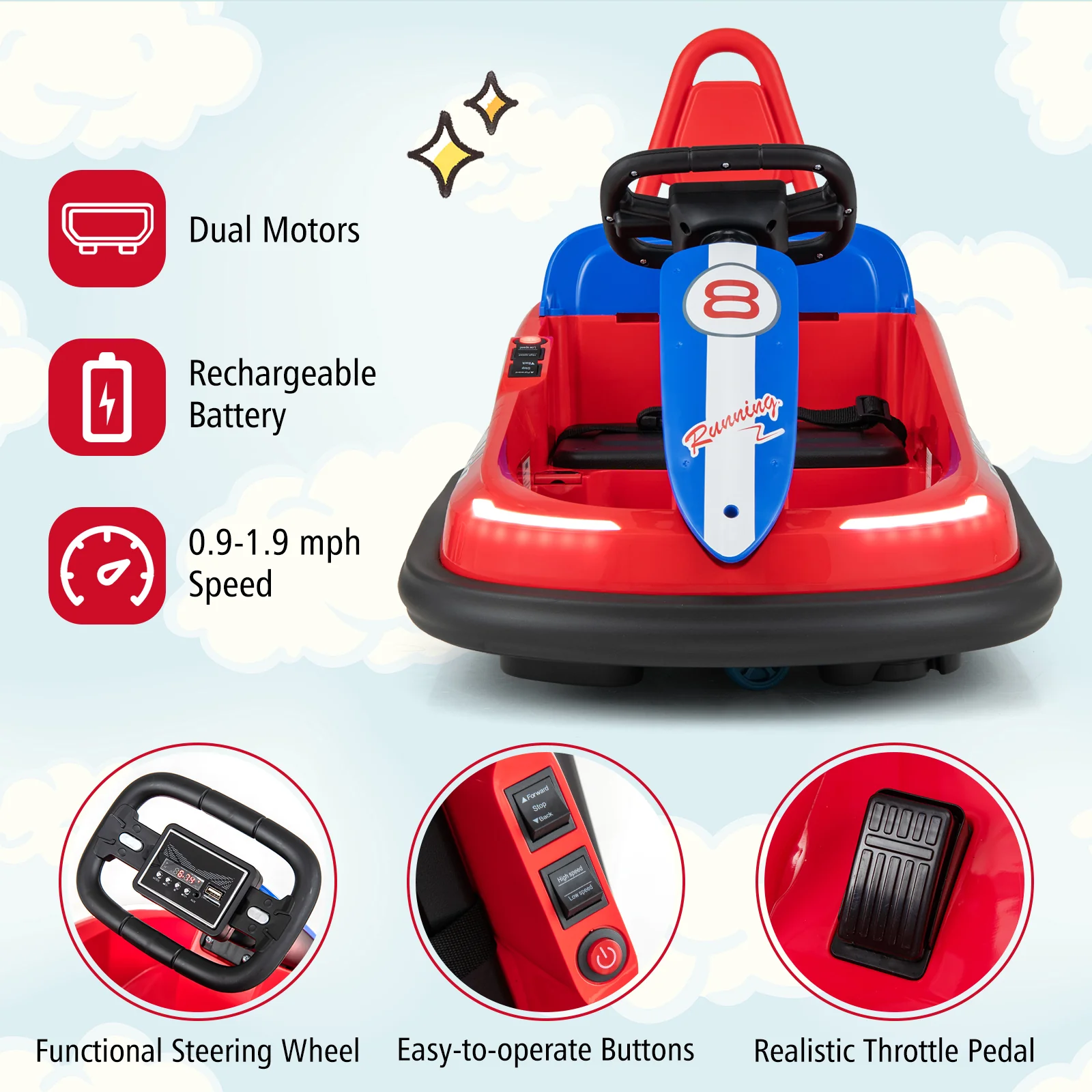6V kids Ride-on Bumper Car with 360Â° Spinning and Dual Motors - Image 23