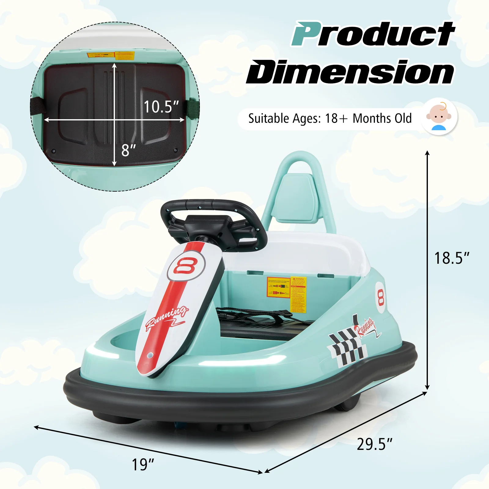 6V kids Ride-on Bumper Car with 360Â° Spinning and Dual Motors - Image 5