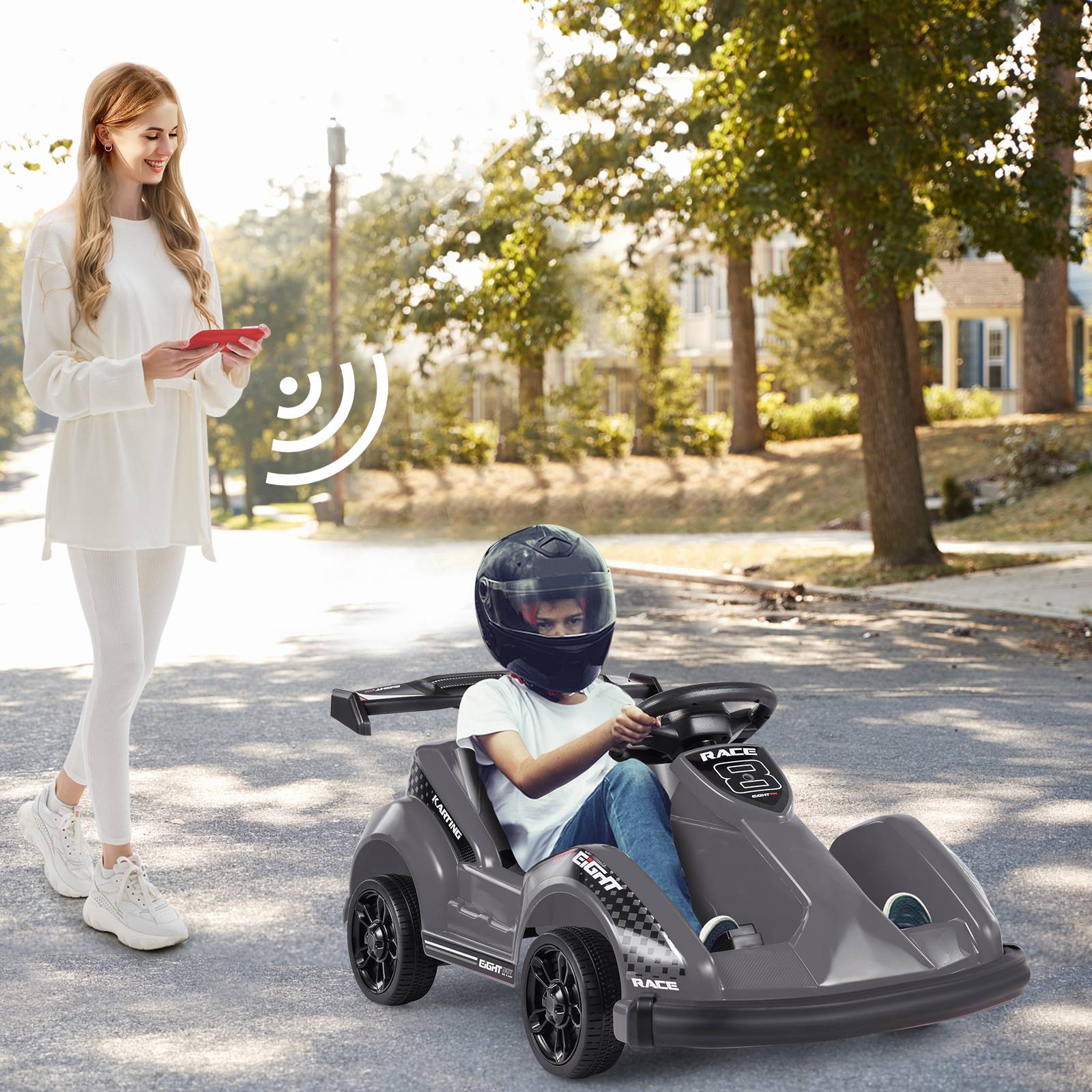 6V Kids Ride On Go Cart with Remote Control and Safety Belt - Image 11