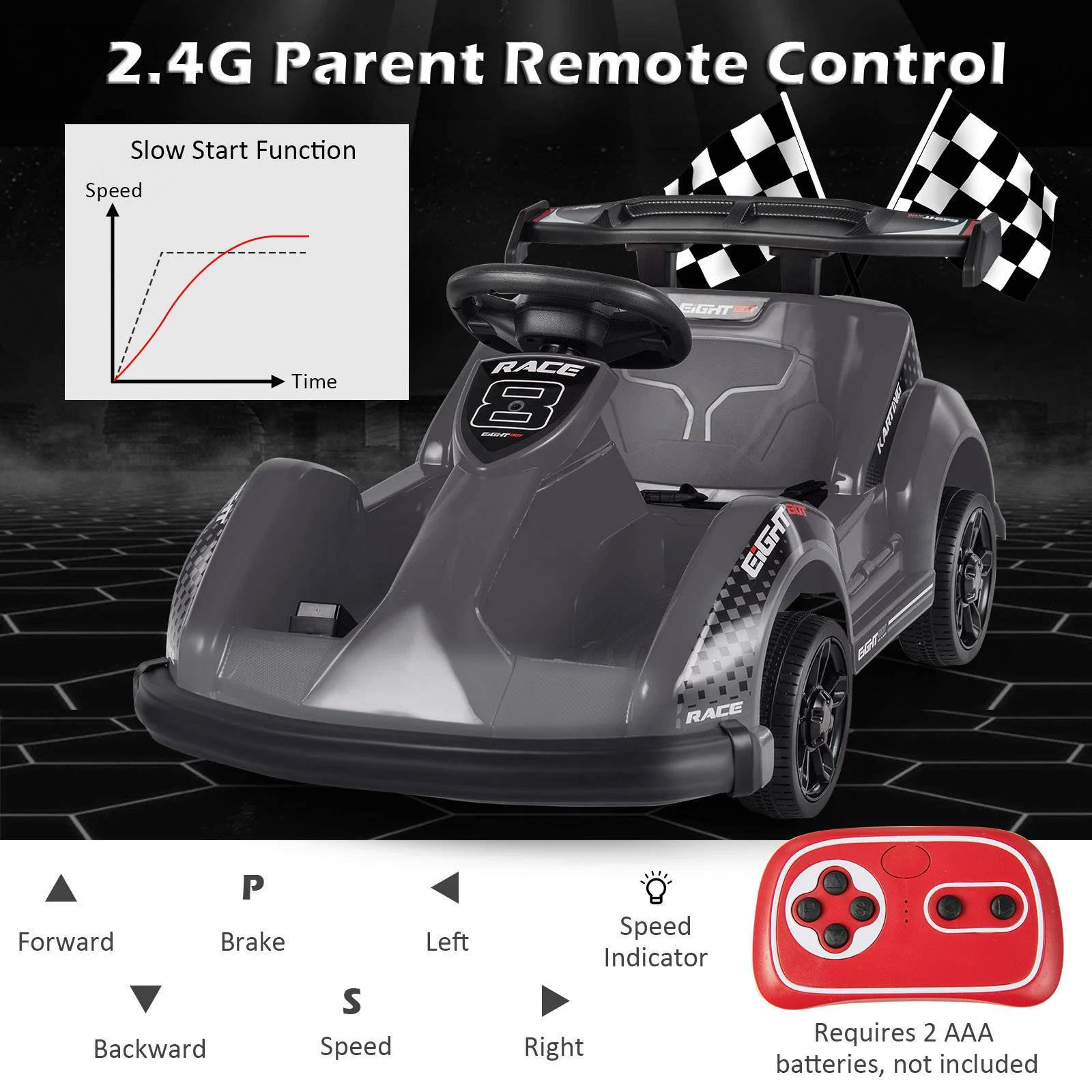 6V Kids Ride On Go Cart with Remote Control and Safety Belt - Image 14