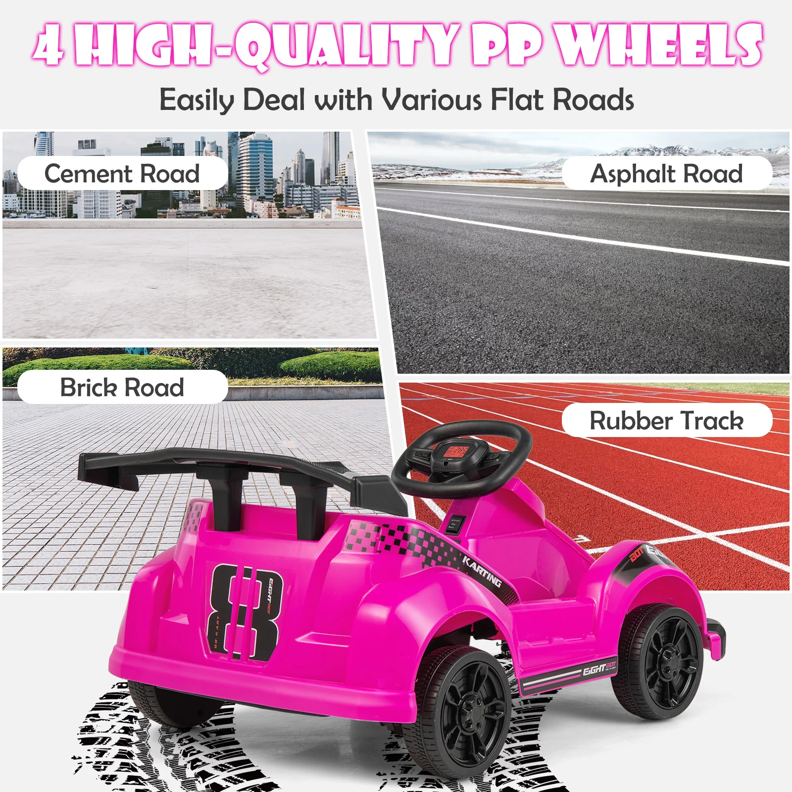 6V Kids Ride On Go Cart with Remote Control and Safety Belt - Image 5