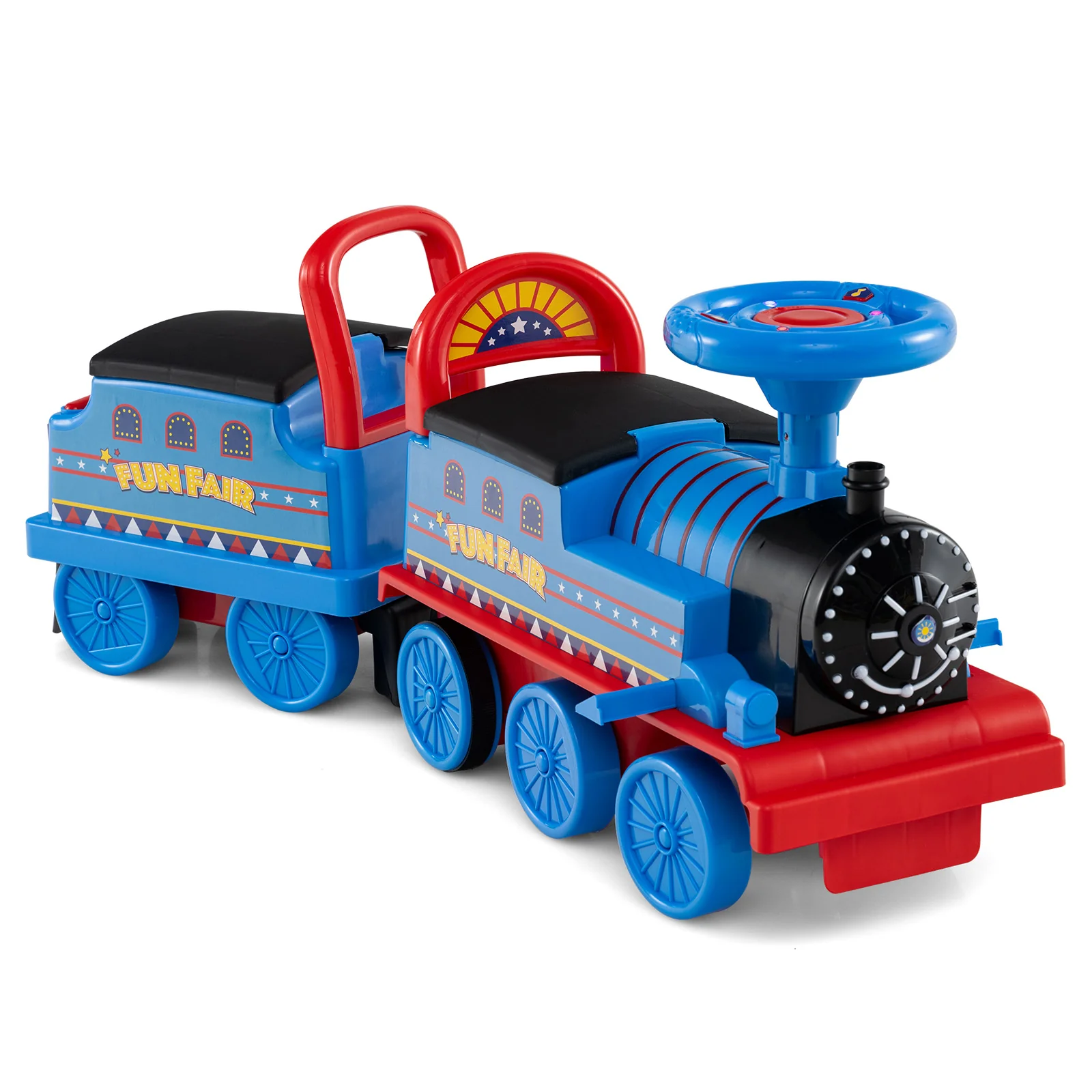 6V Ride on Train 2-Seater with Carriage and Flashing LED Lights - Image 10