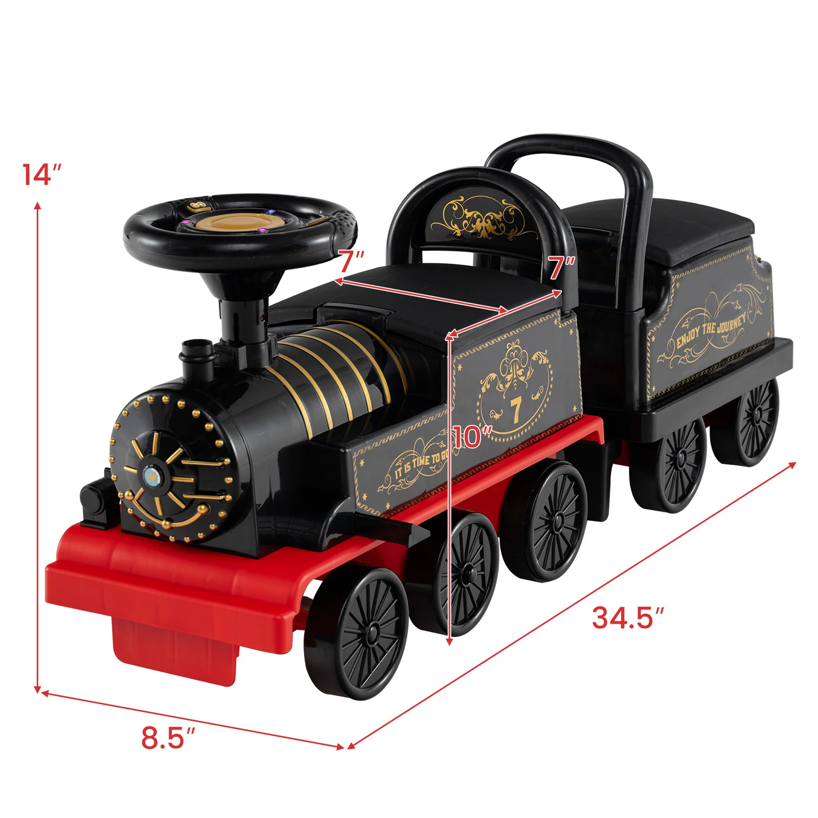 6V Ride on Train 2-Seater with Carriage and Flashing LED Lights - Image 20