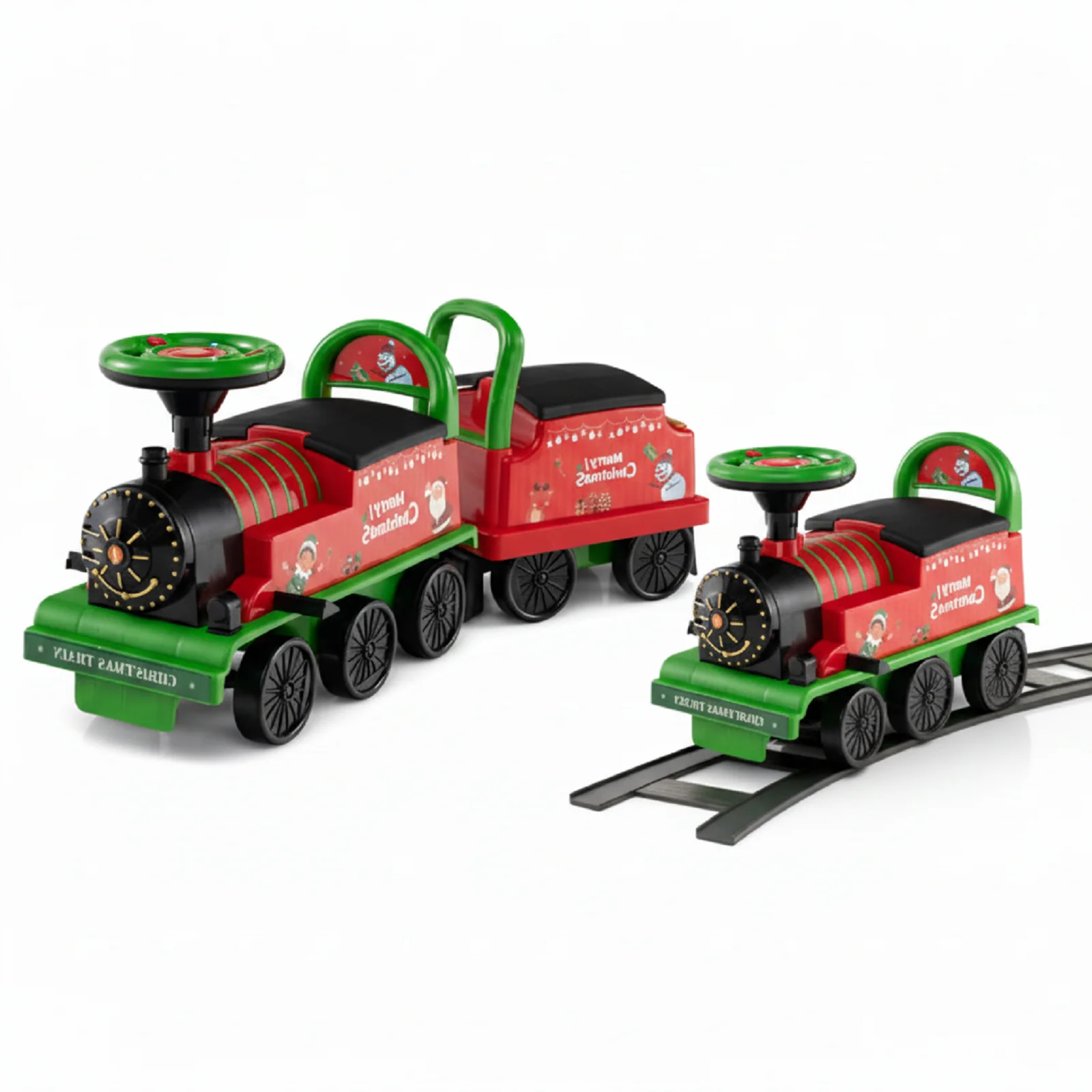 6V Toddler Ride On Train Combo: Track Ride & 2-Seater Carriage Set - Image 3