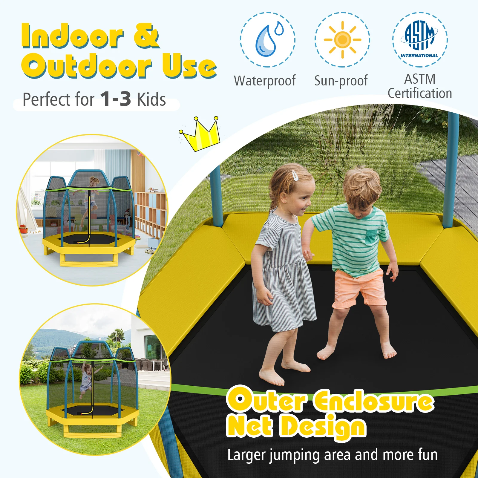 7 Feet Kids Recreational Bounce Jumper Trampoline - Image 21