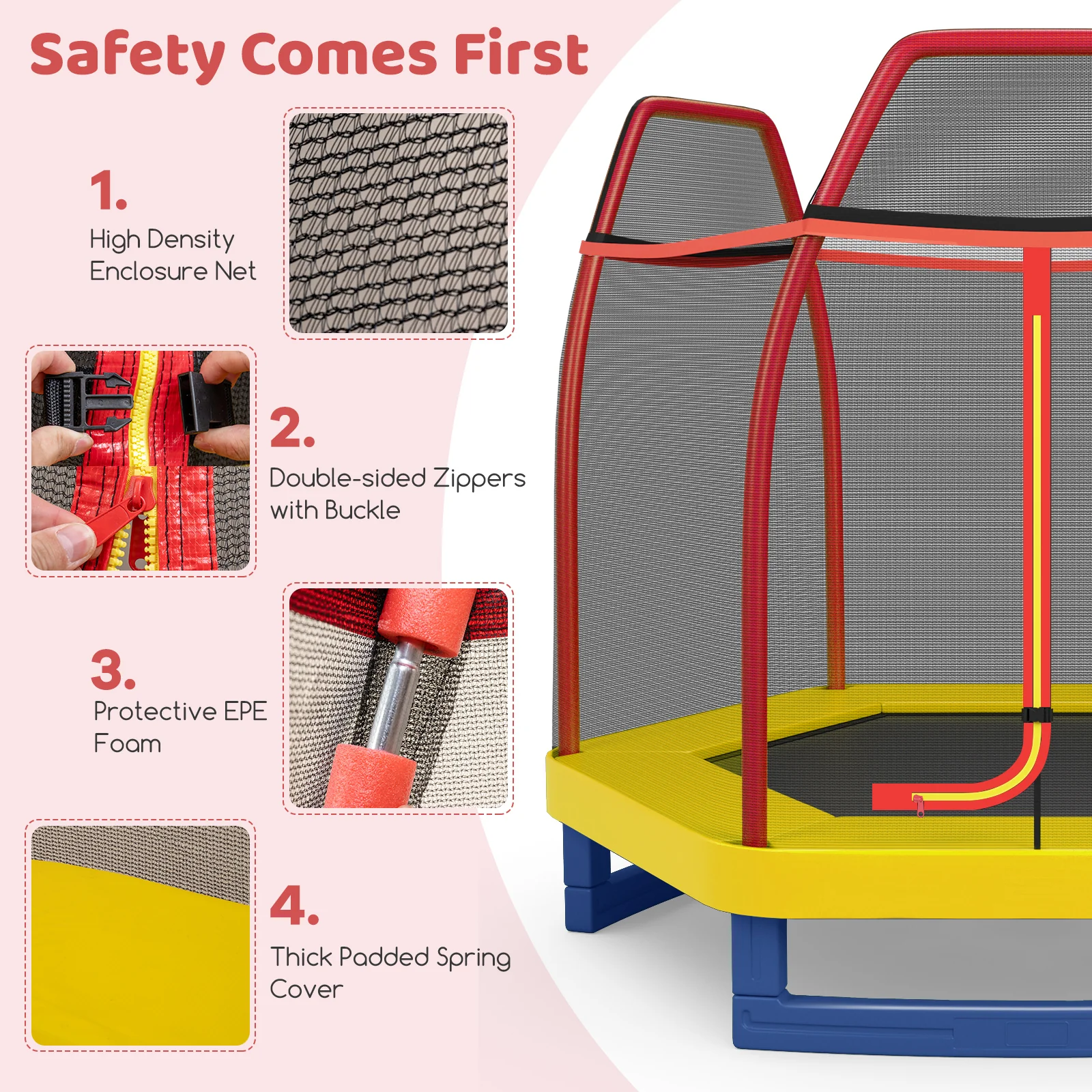 7 Feet Kids Recreational Bounce Jumper Trampoline - Image 30
