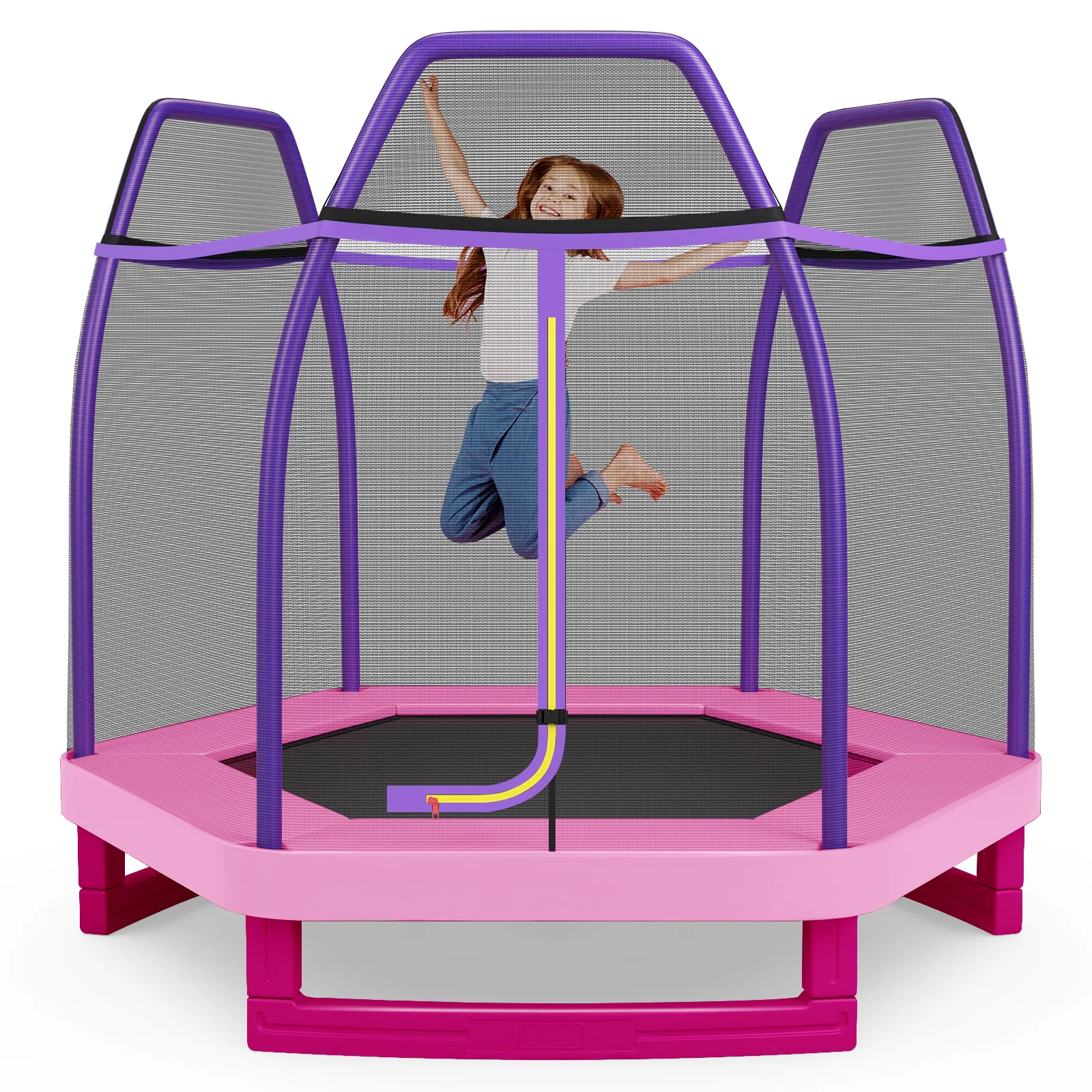 7 Feet Kids Recreational Bounce Jumper Trampoline - Image 35