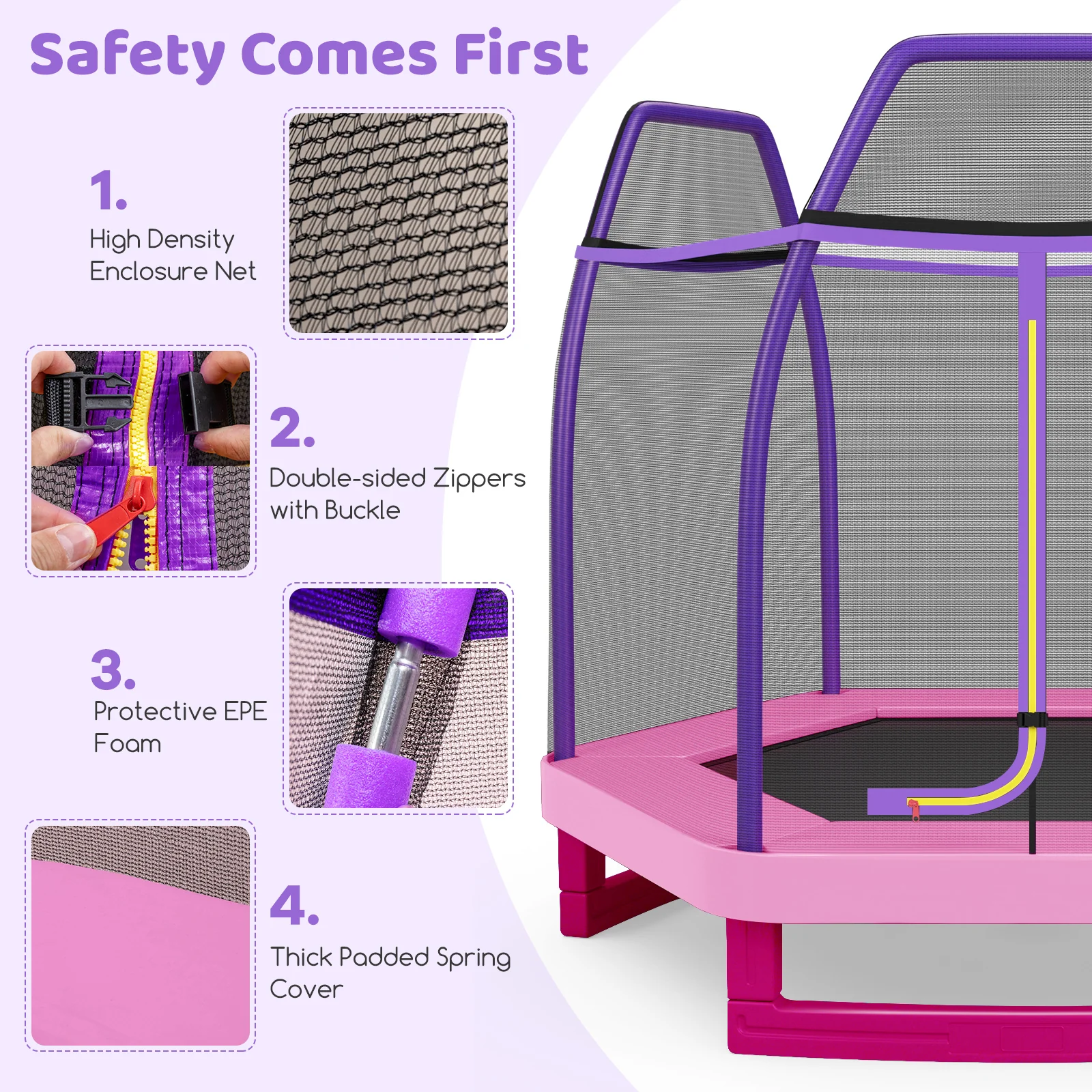 7 Feet Kids Recreational Bounce Jumper Trampoline - Image 38