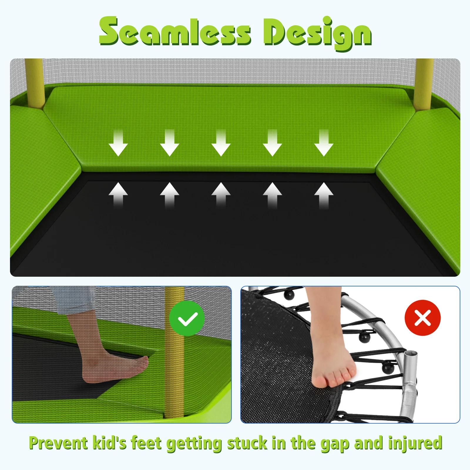 7 Feet Kids Recreational Bounce Jumper Trampoline - Image 6