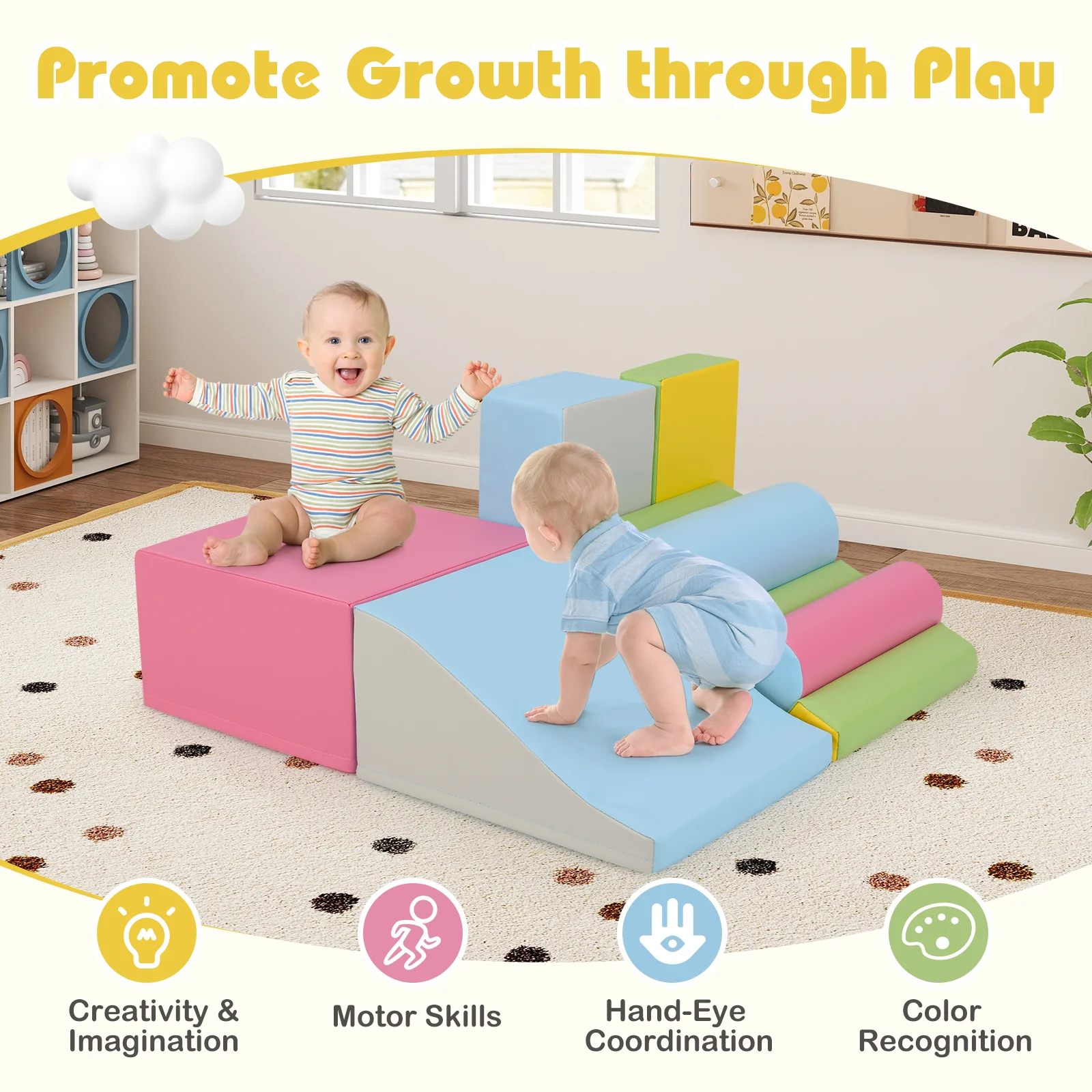 7-Piece Foam Blocks for Toddlers Soft Climbing Toys Indoor Play for Babies - Image 15