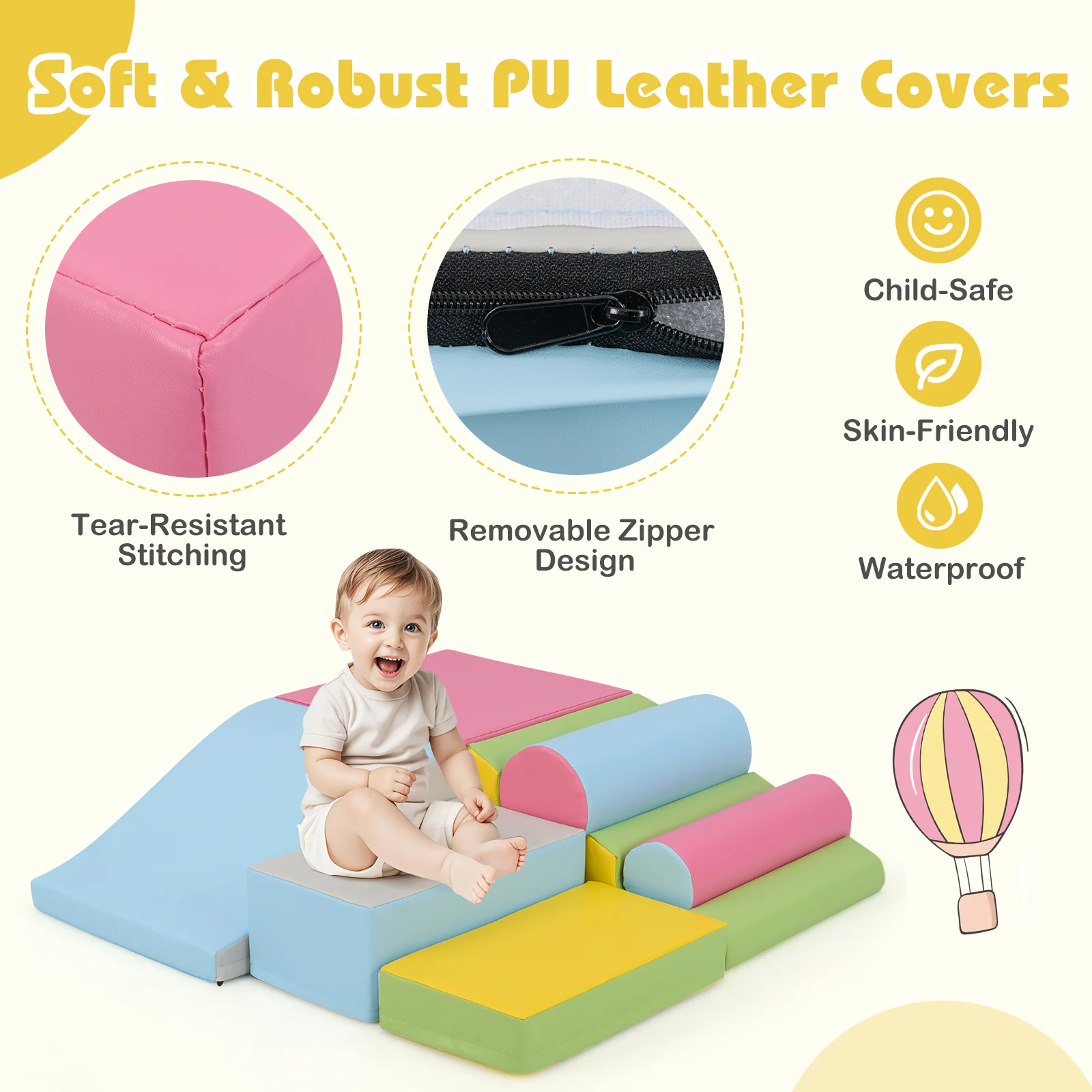 7-Piece Foam Blocks for Toddlers Soft Climbing Toys Indoor Play for Babies - Image 16
