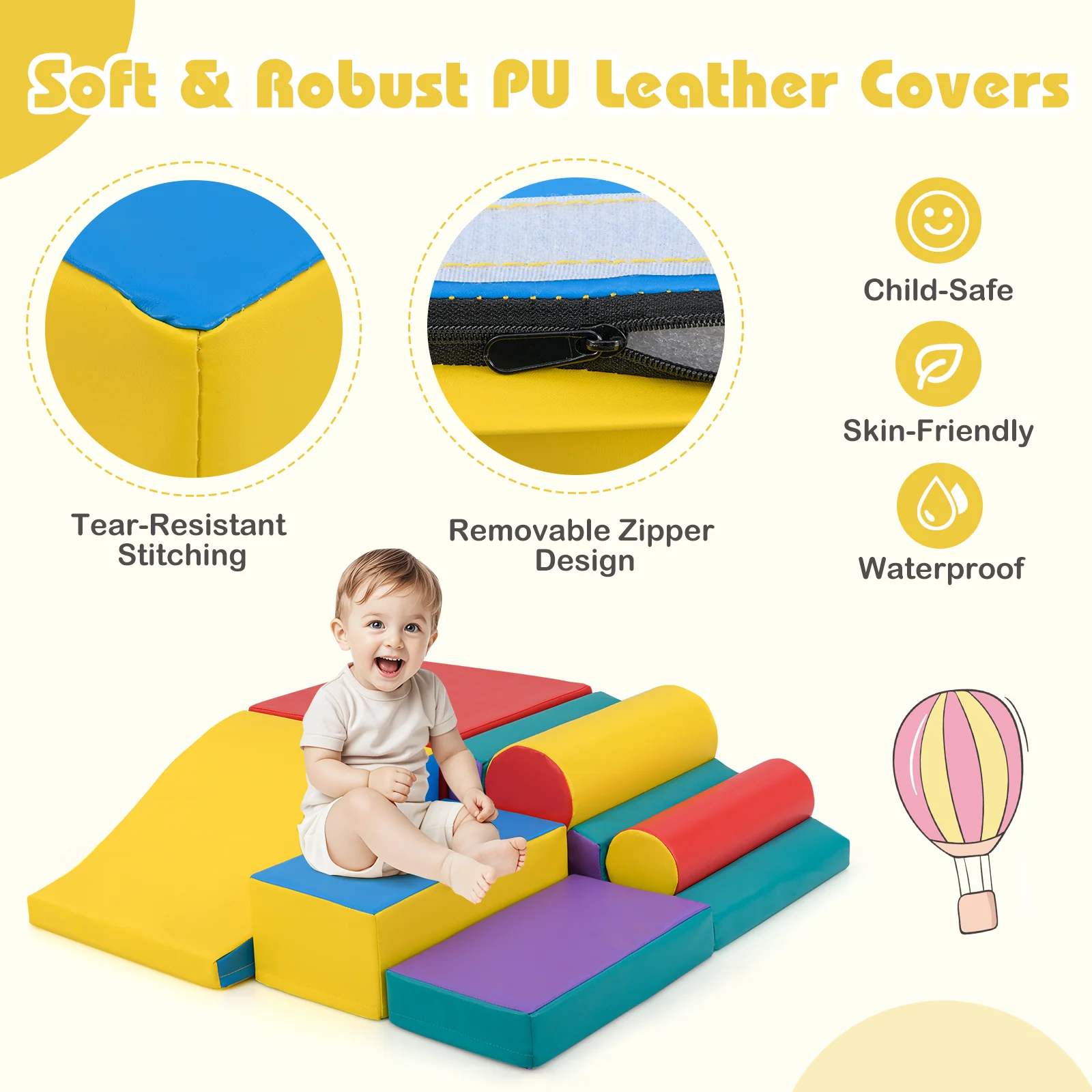 7-Piece Foam Blocks for Toddlers Soft Climbing Toys Indoor Play for Babies - Image 8