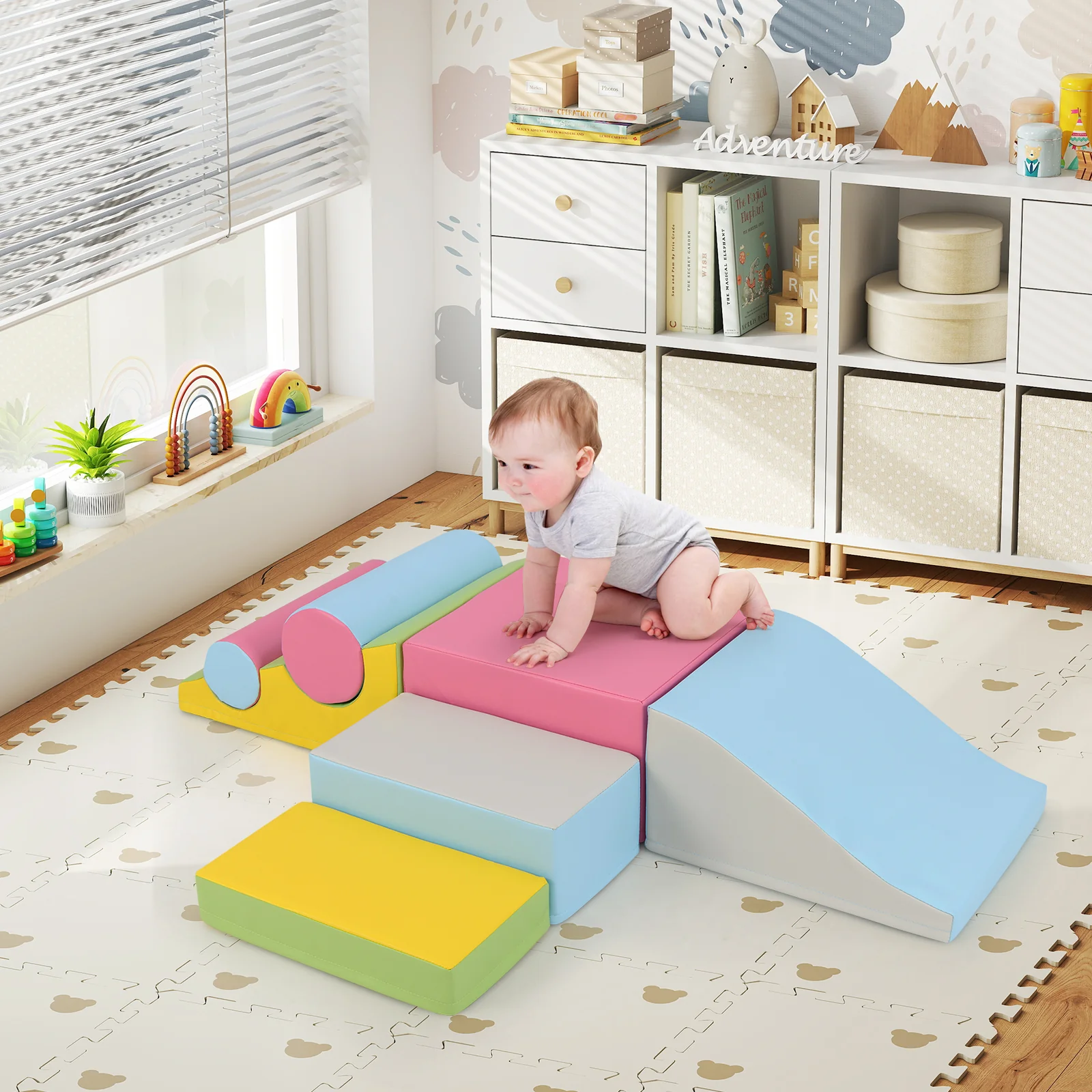 7-Piece Foam Blocks for Toddlers Soft Climbing Toys Indoor Play for Babies - Image 9