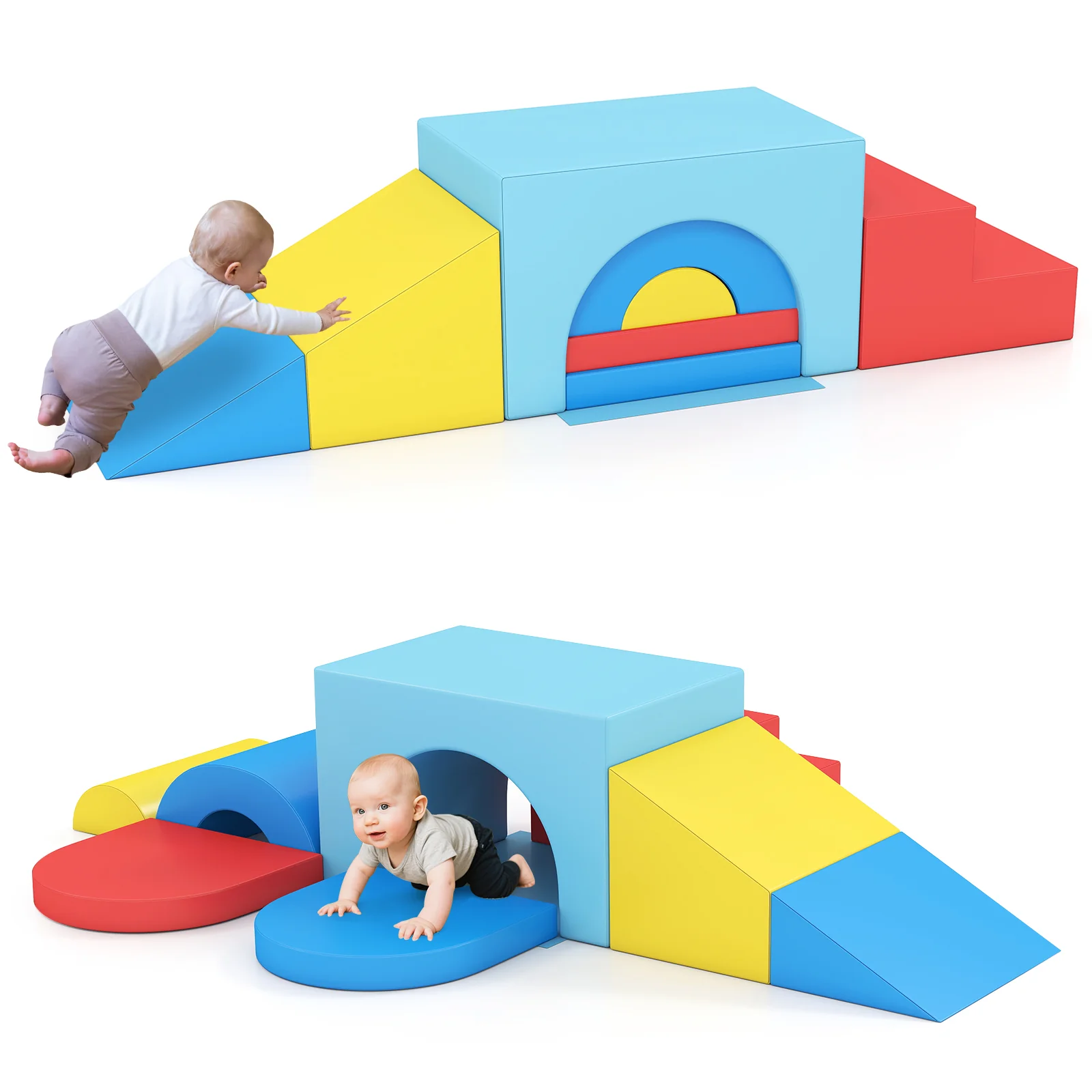 7-Piece Soft Foam Toddler Climbing Blocks Set PU Leather for 1+ Year Old - Image 11
