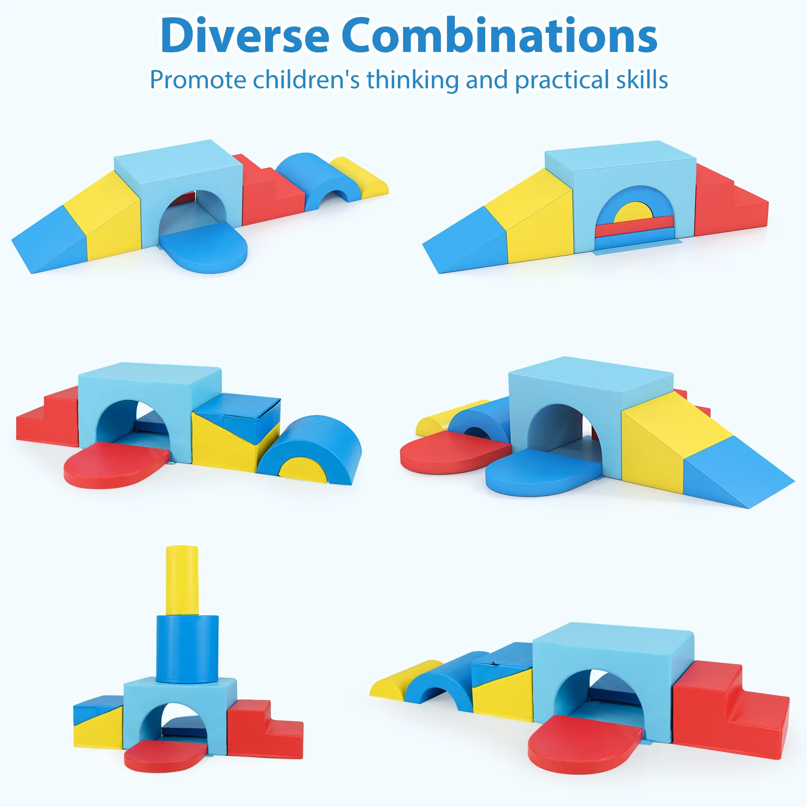 7-Piece Soft Foam Toddler Climbing Blocks Set PU Leather for 1+ Year Old - Image 13