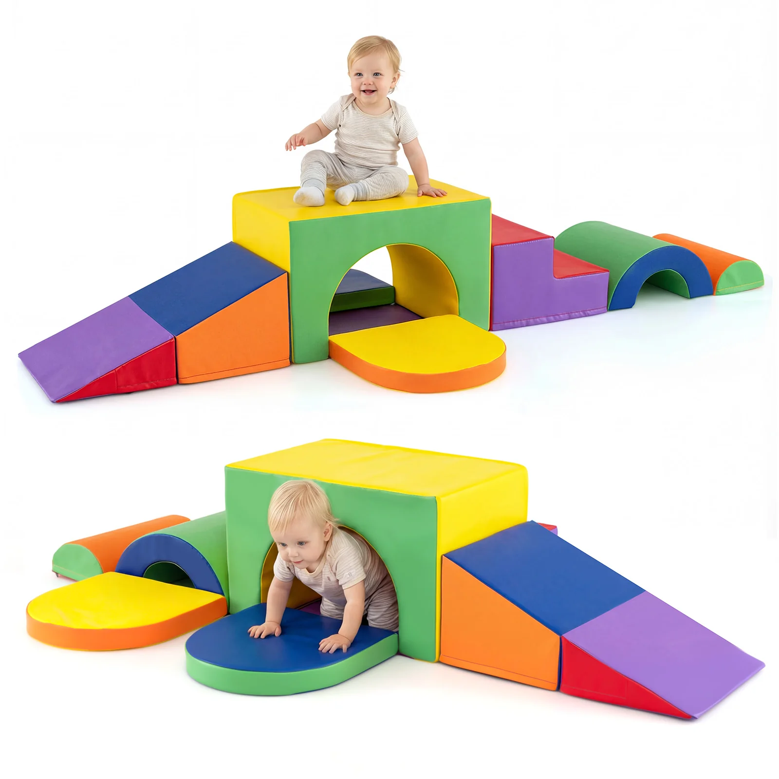 7-Piece Soft Foam Toddler Climbing Blocks Set PU Leather for 1+ Year Old - Image 26