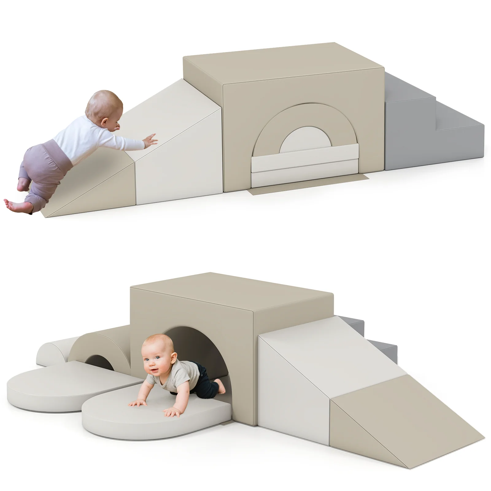 7-Piece Soft Foam Toddler Climbing Blocks Set PU Leather for 1+ Year Old - Image 3