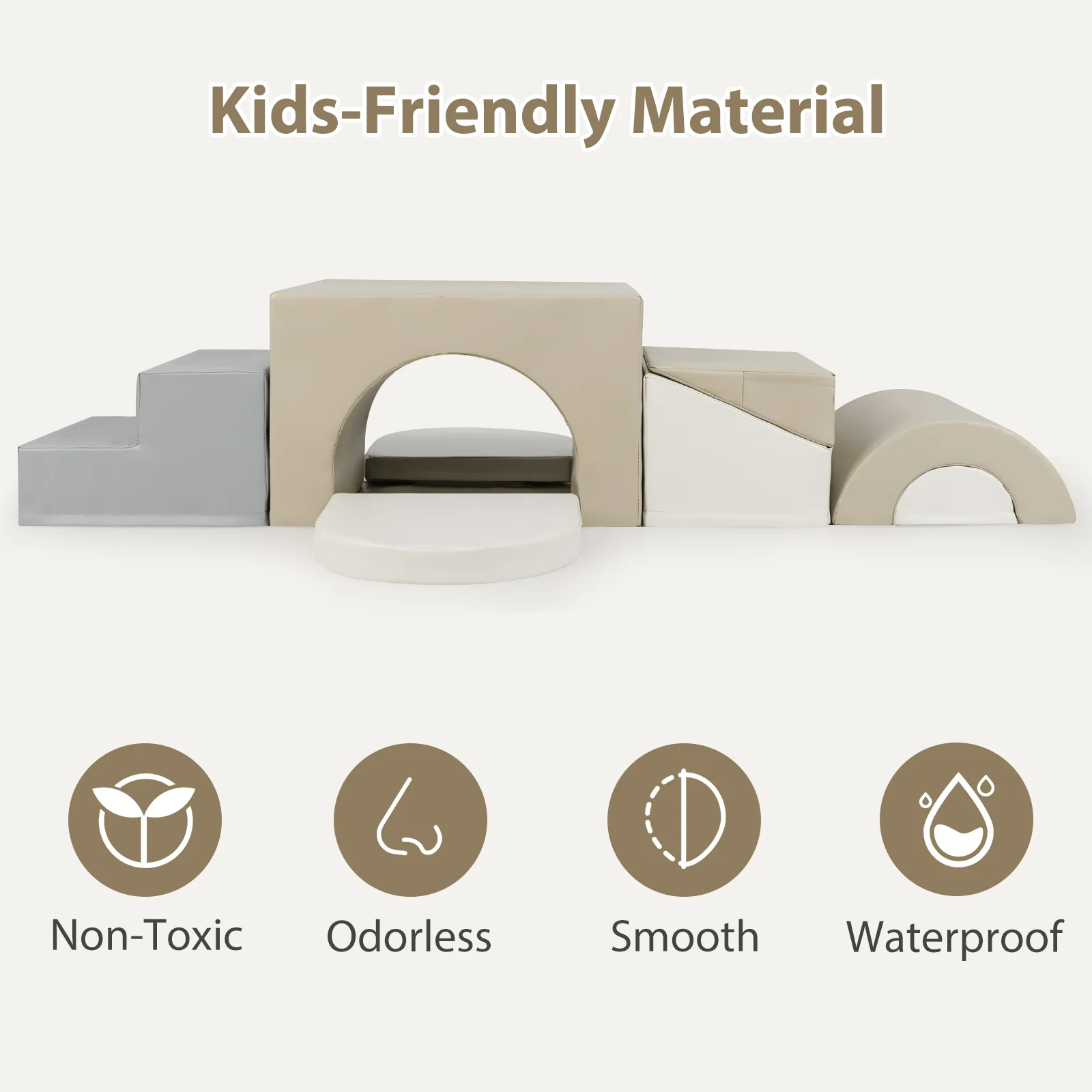 7-Piece Soft Foam Toddler Climbing Blocks Set PU Leather for 1+ Year Old - Image 5