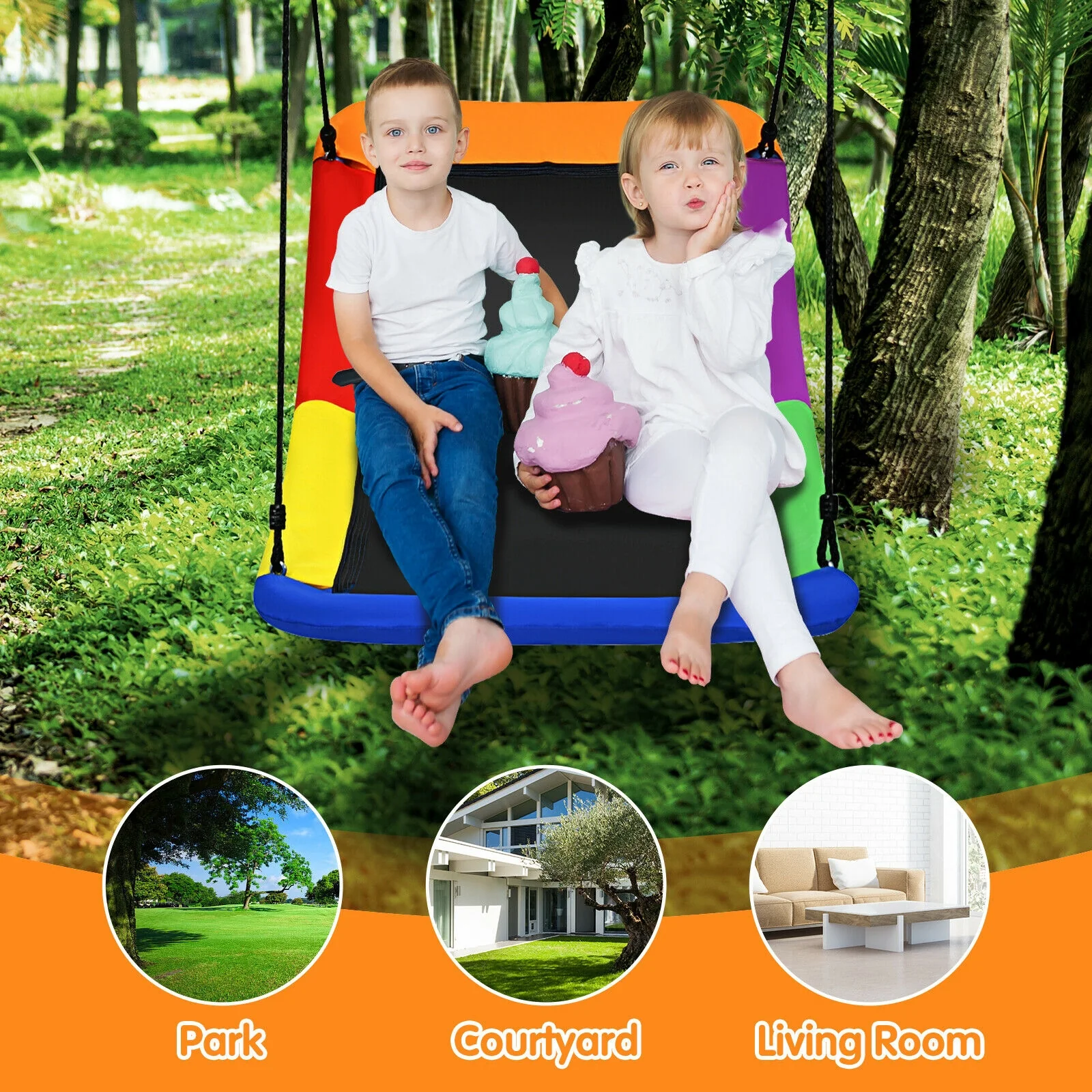 700lb Giant 60 Inch Platform Tree Swing for Kids and Adults - Image 6