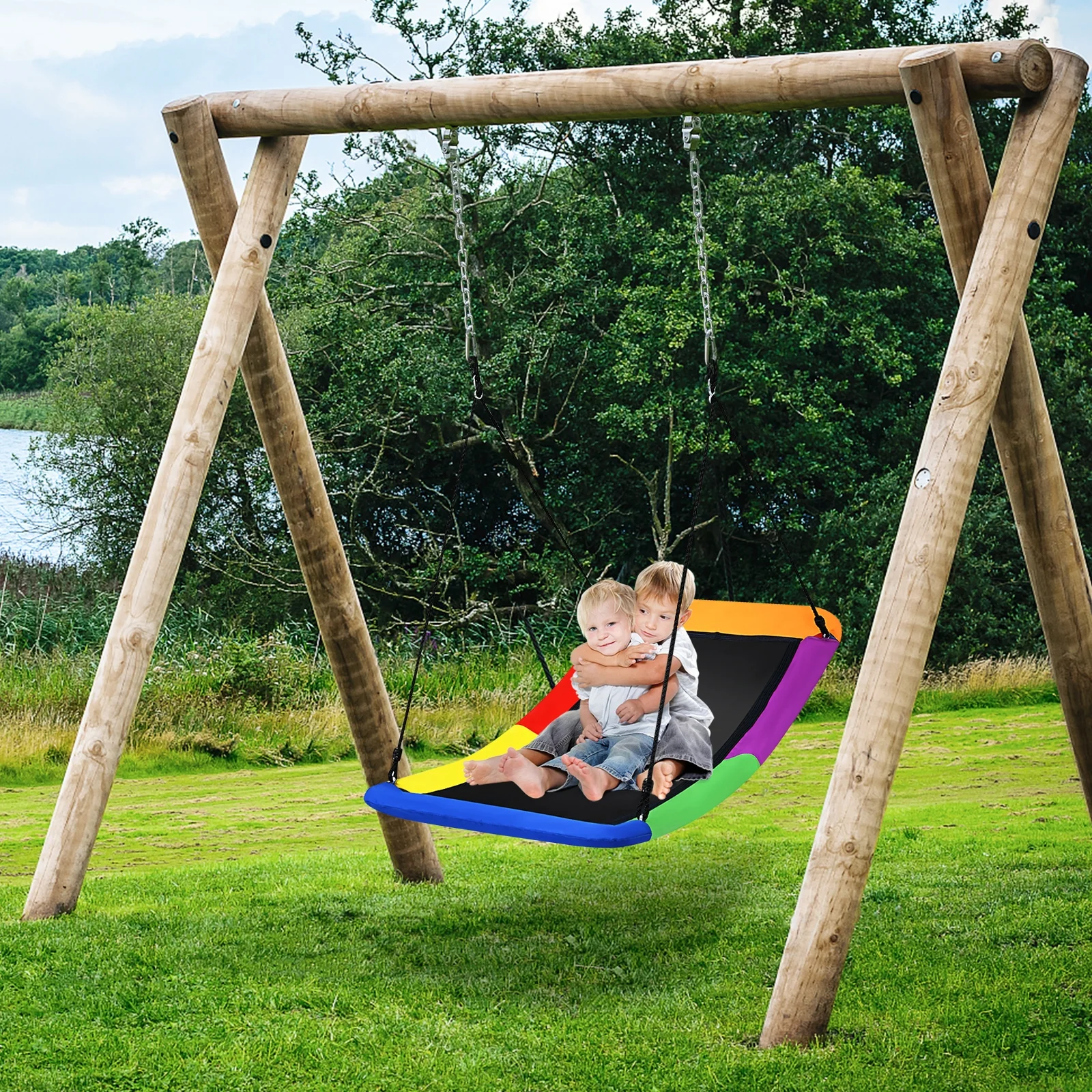 700lb Giant 60 Inch Platform Tree Swing for Kids and Adults - Image 8