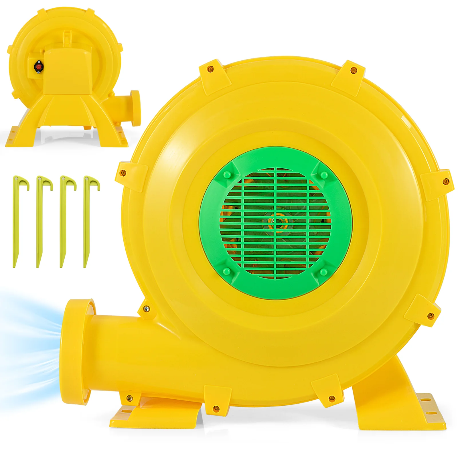 780W Bounce House Blower 1 HP Portable Air Pump Fan with Handle and Ground Stakes - Image 3