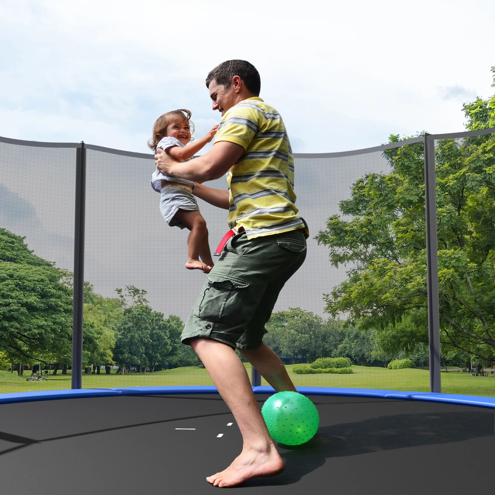8/10/12/14/15/16 Feet Outdoor Trampoline Bounce Combo with Safety Closure Net Ladder - Image 2