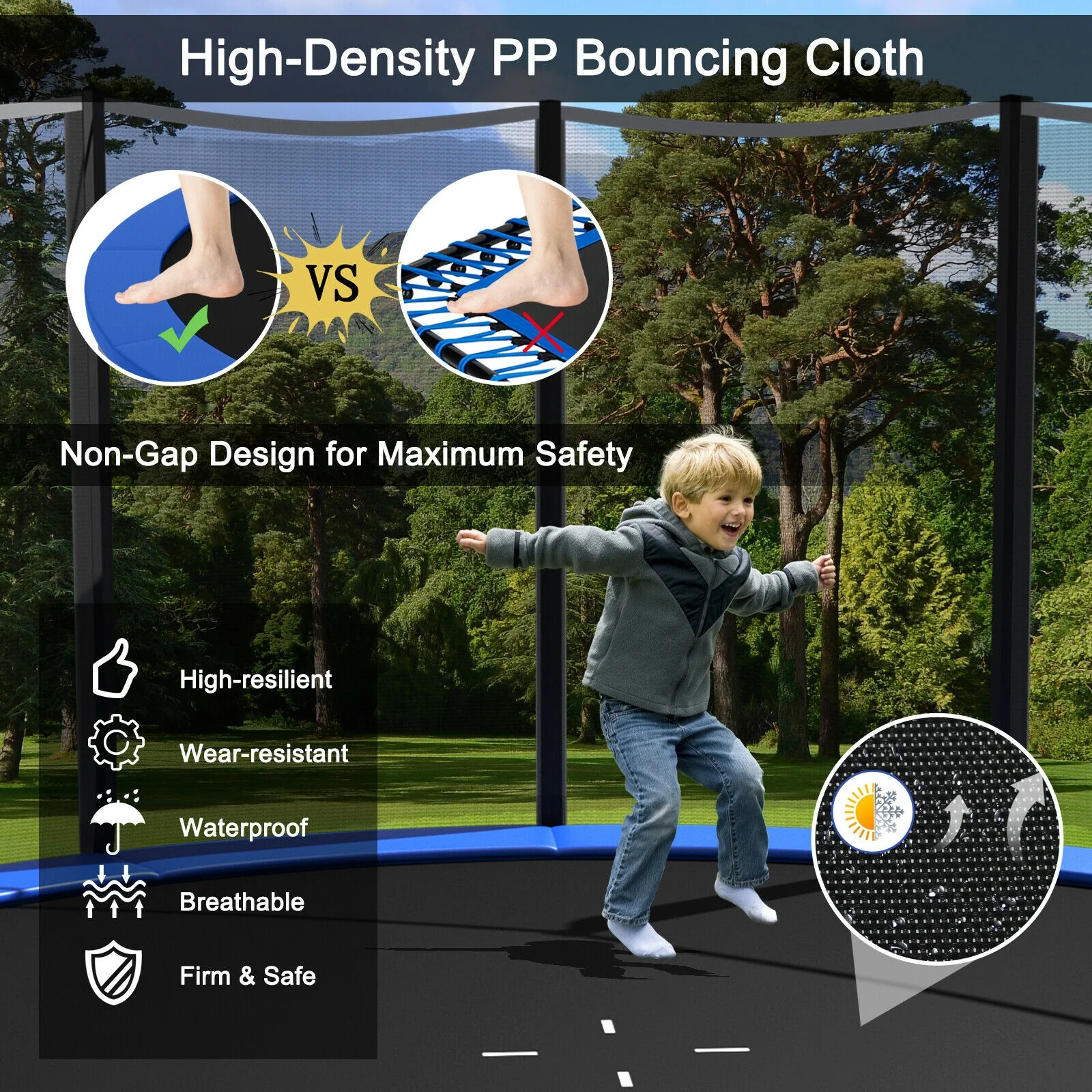 8/10/12/14/15/16 Feet Outdoor Trampoline Bounce Combo with Safety Closure Net Ladder - Image 30