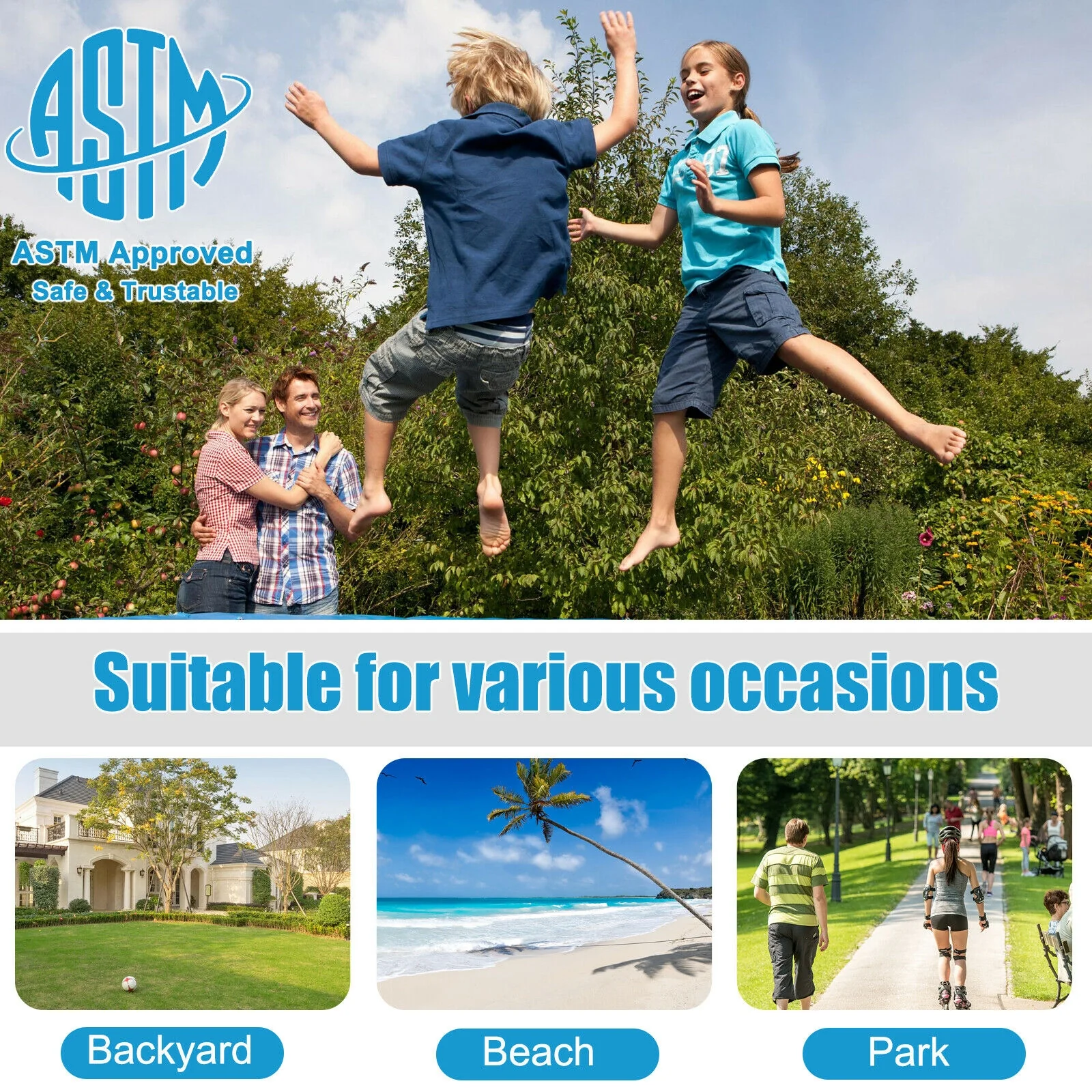 8/10/12/14/15/16 Feet Outdoor Trampoline Bounce Combo with Safety Closure Net Ladder - Image 31
