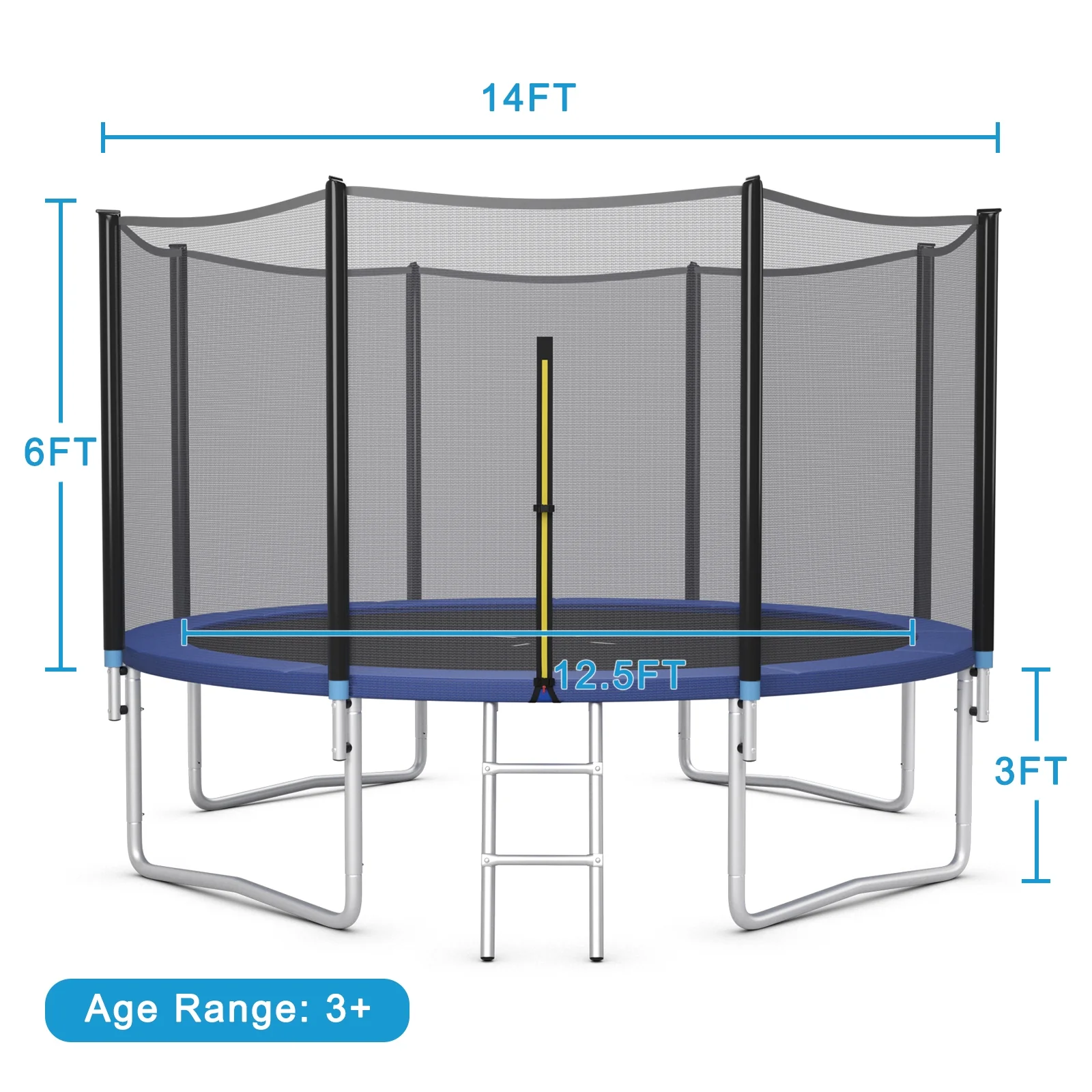 8/10/12/14/15/16 Feet Outdoor Trampoline Bounce Combo with Safety Closure Net Ladder - Image 44