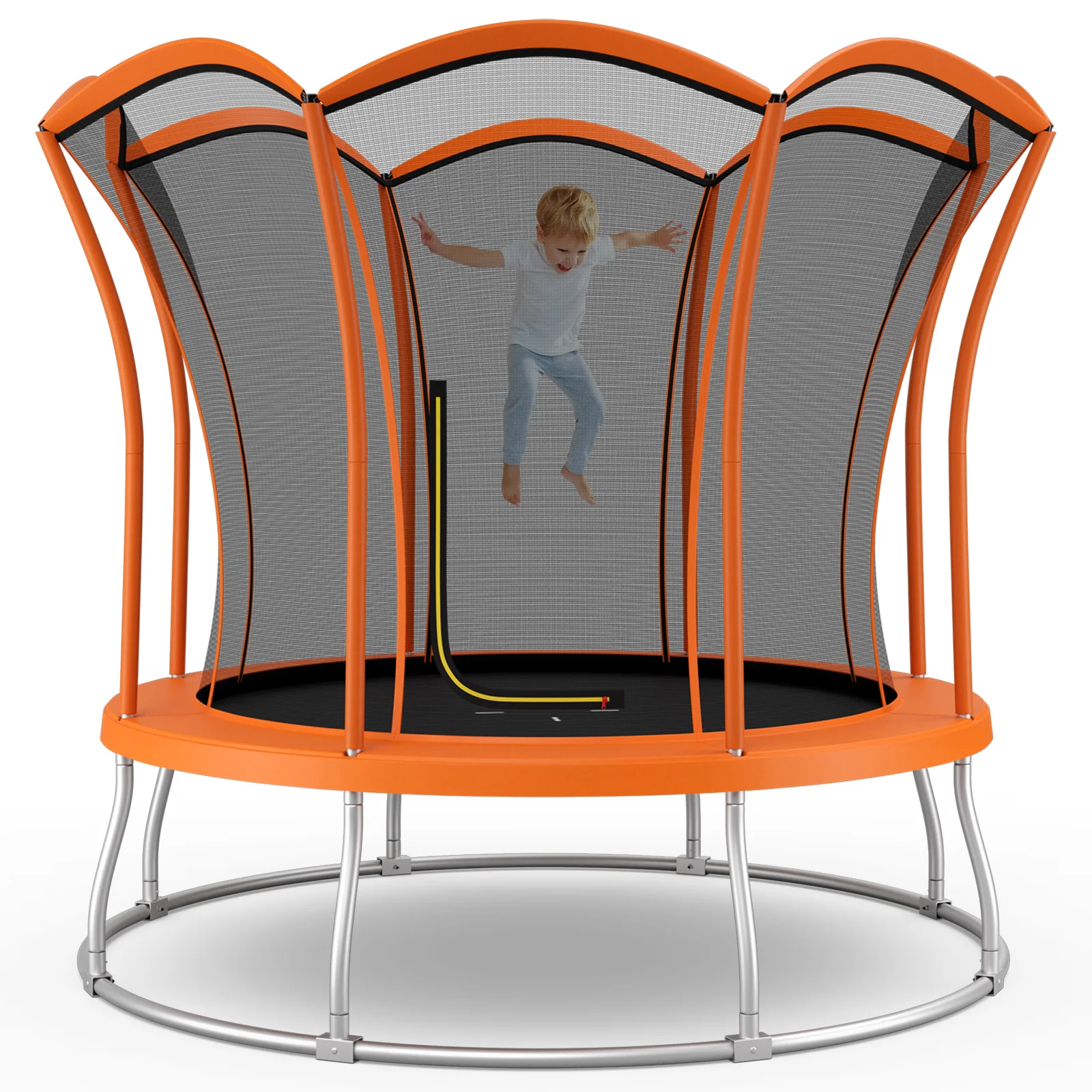 8 Feet Outdoor Unique Flower Shape Trampoline with Enclosure Net - Image 3