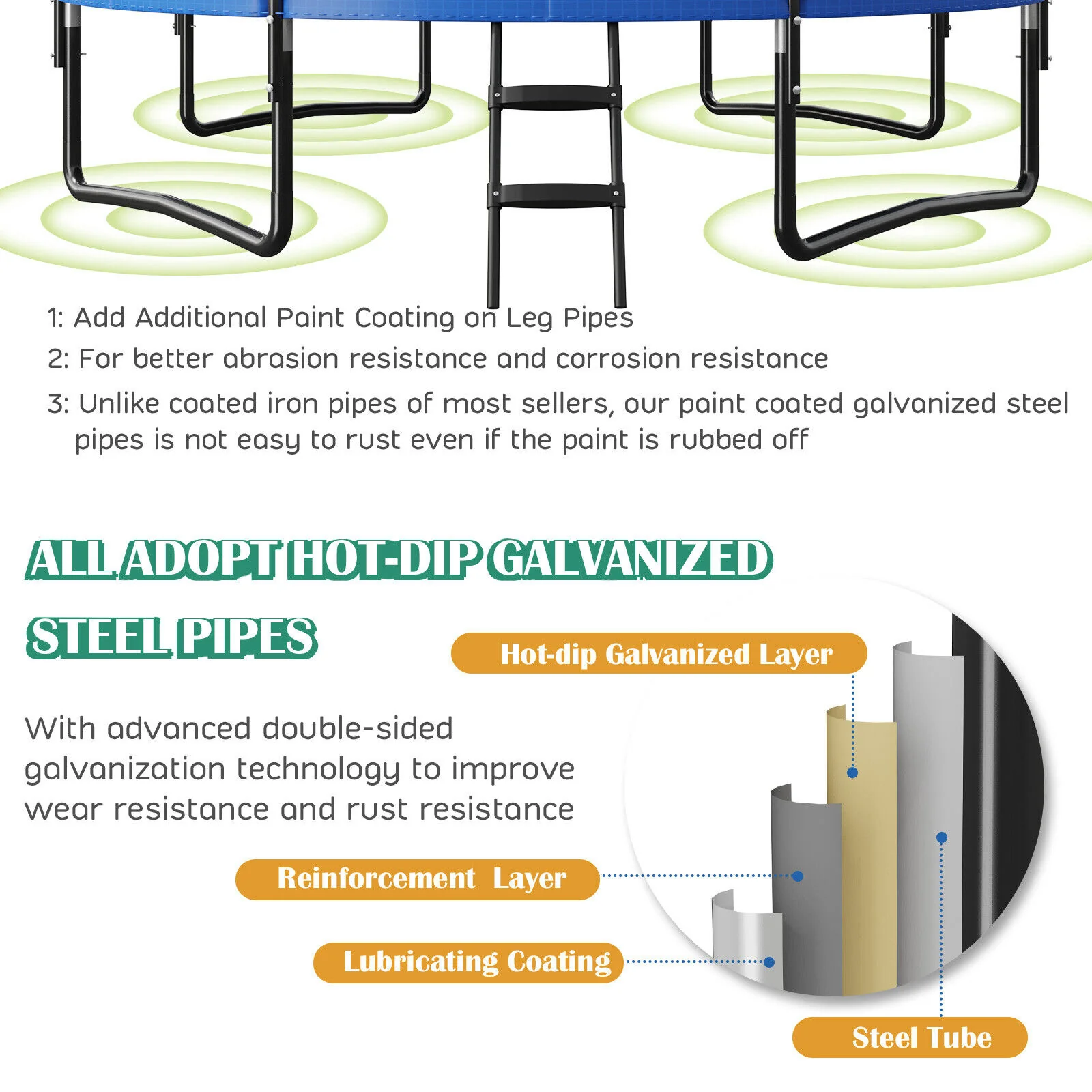 8 Feet Recreational Trampoline with Basketball Hoop and Net Ladder - Image 23