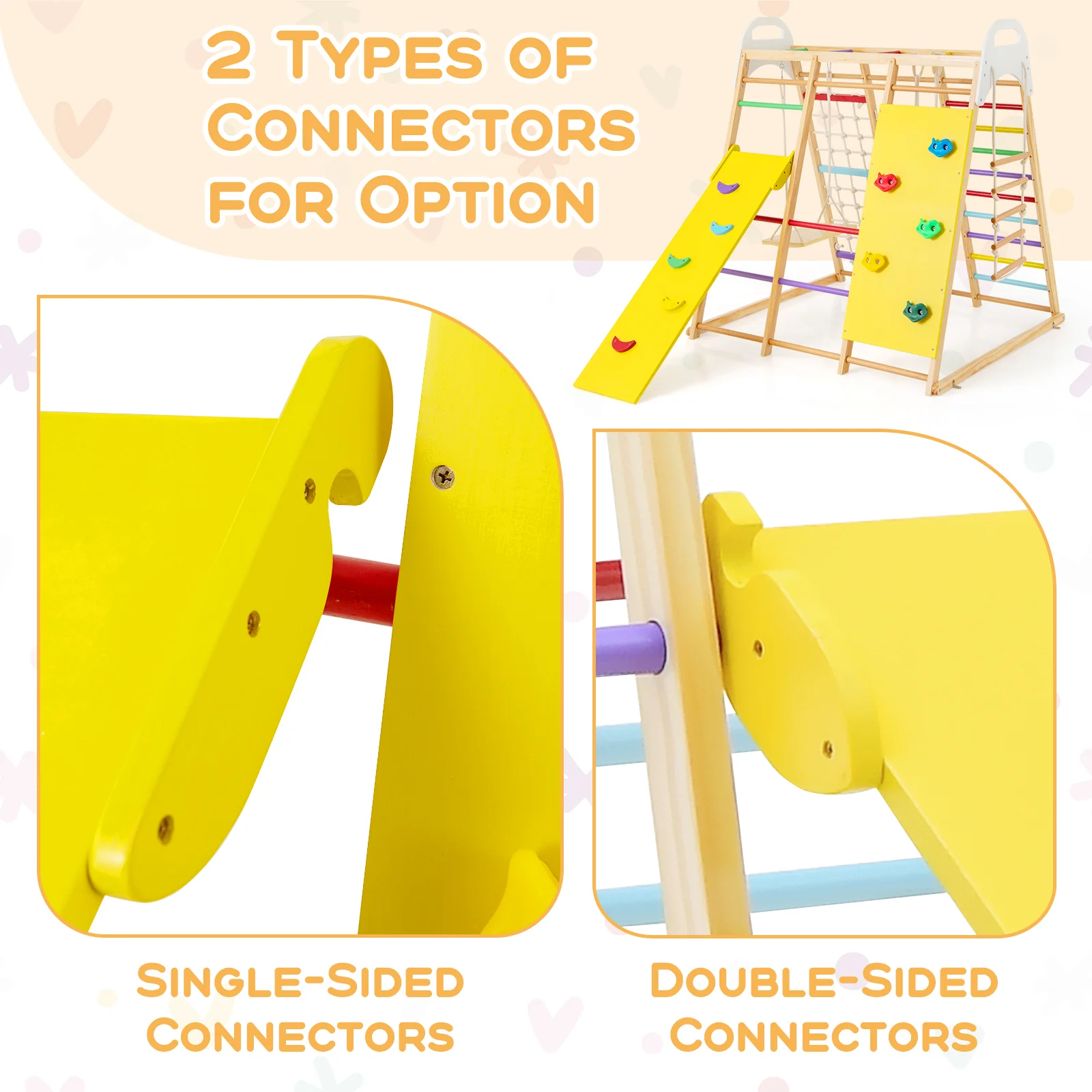 8-in-1 Wooden Jungle Gym Playset with Slide and Monkey Bars - Image 7