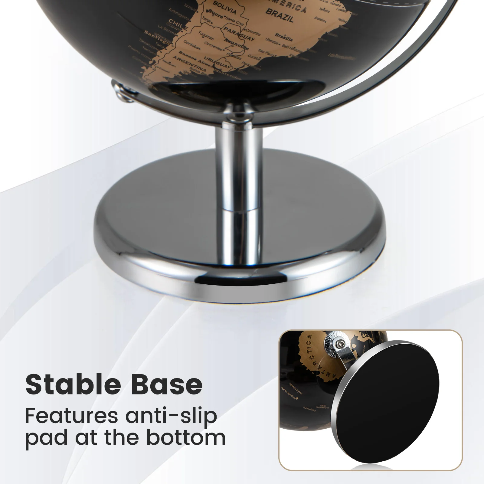 8" World Globe Modern Decorative Tabletop Earth Globe - Image 16