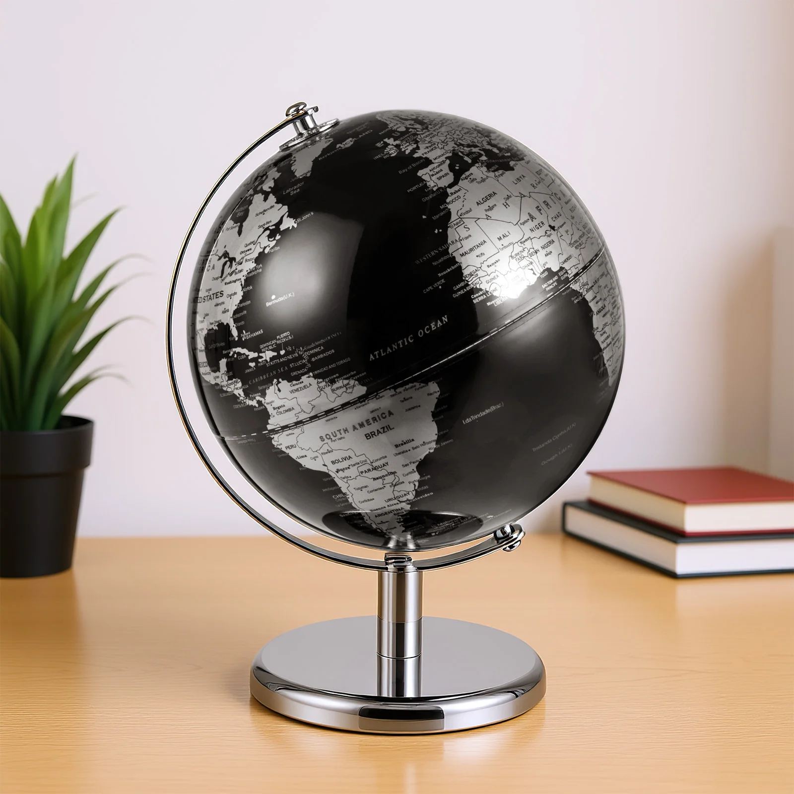 8" World Globe Modern Decorative Tabletop Earth Globe - Image 6