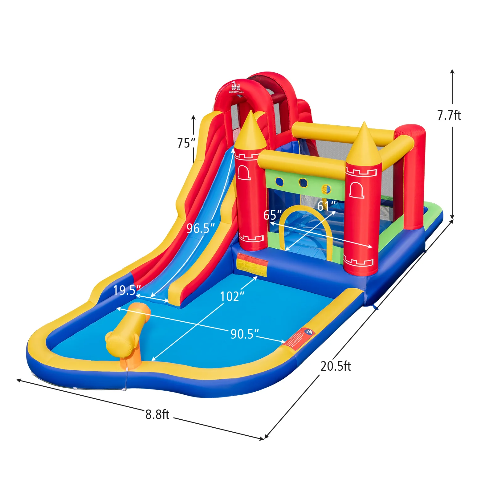 9-in-1 Inflatable Bounce Castle with Water Slide and Splash Pool with 735W Blower - Image 4